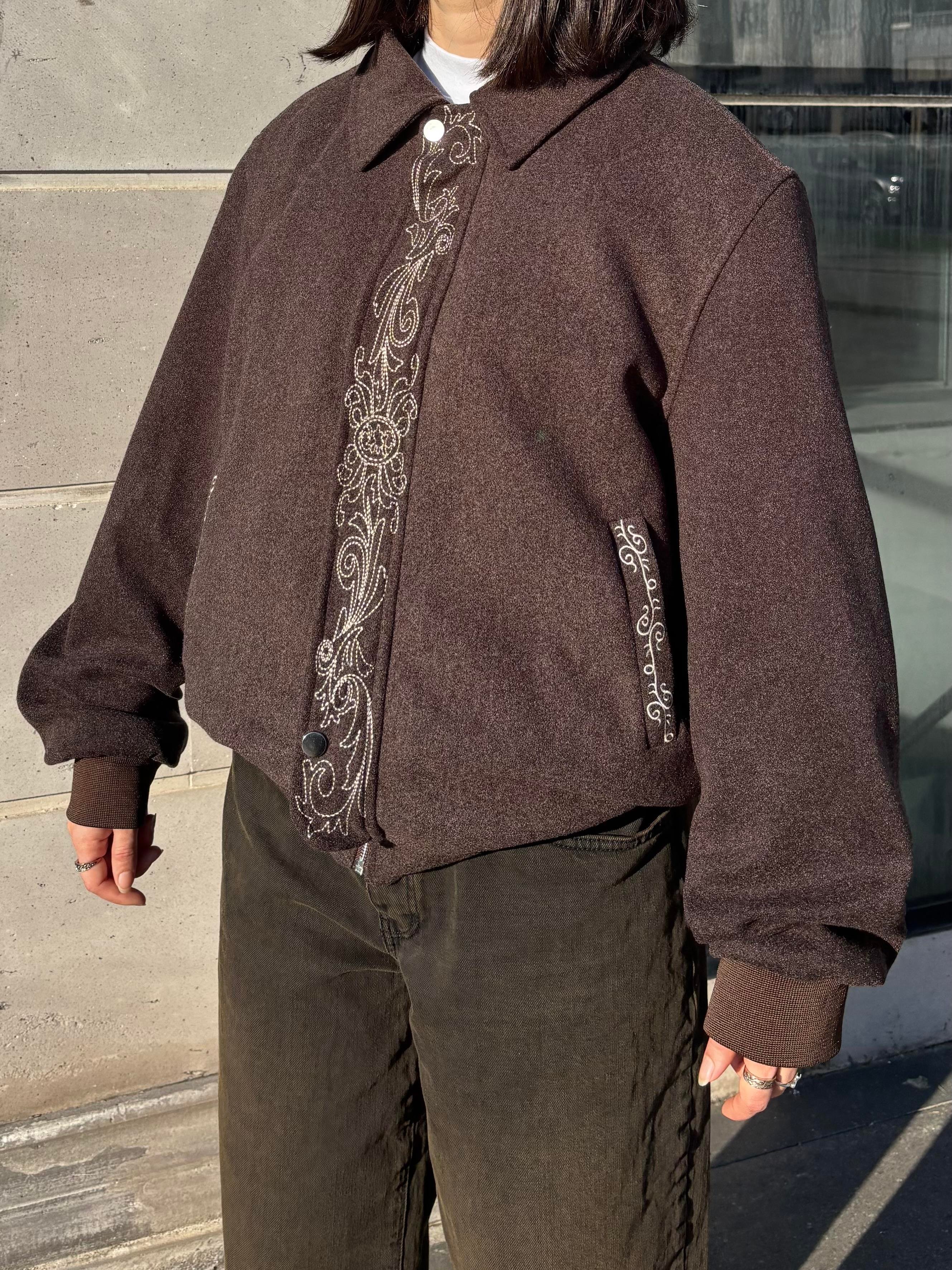 Premium Nakış İşlemeli Brown Western Jacket