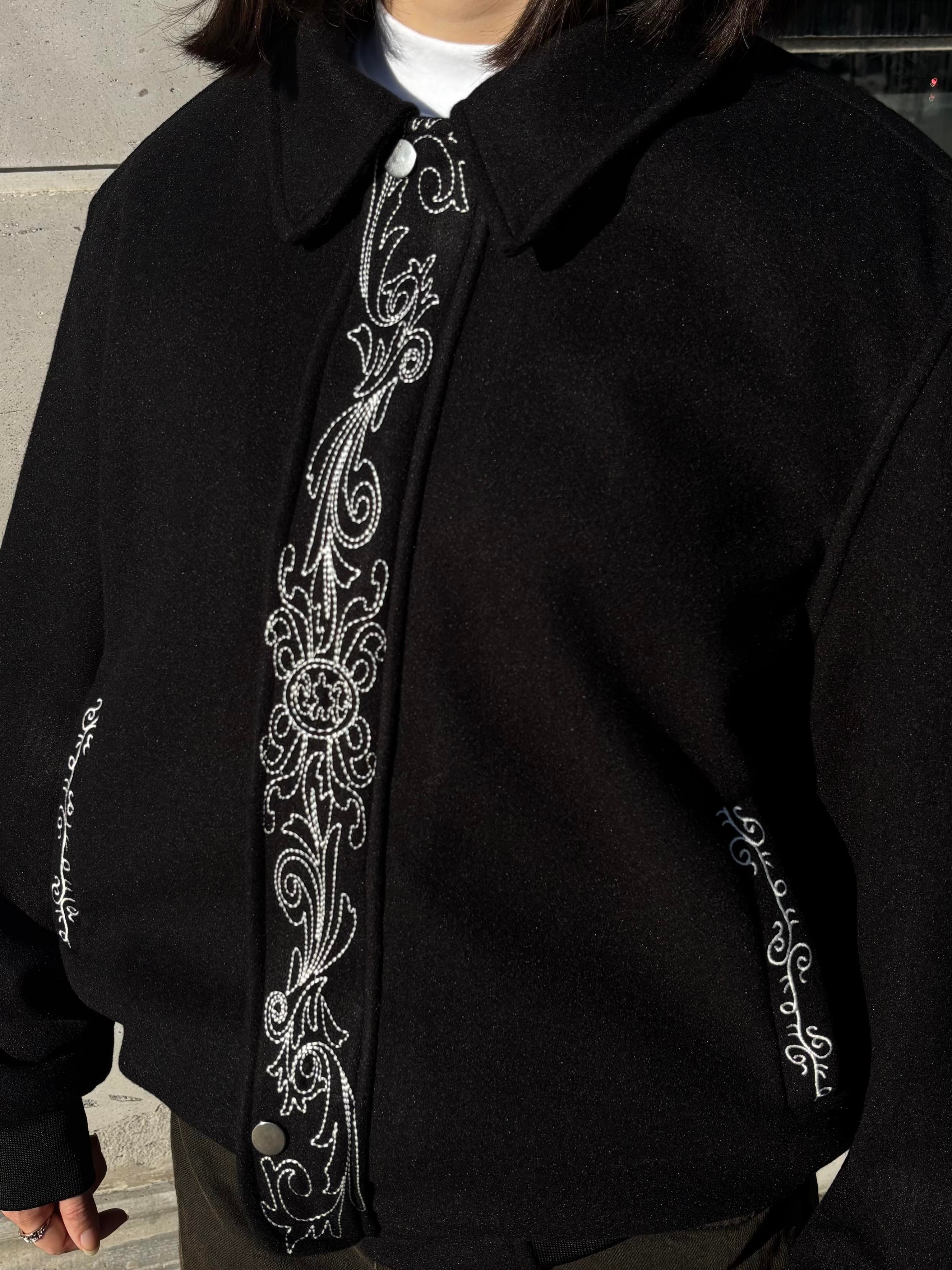 Premium Nakış İşlemeli Siyah Western Jacket