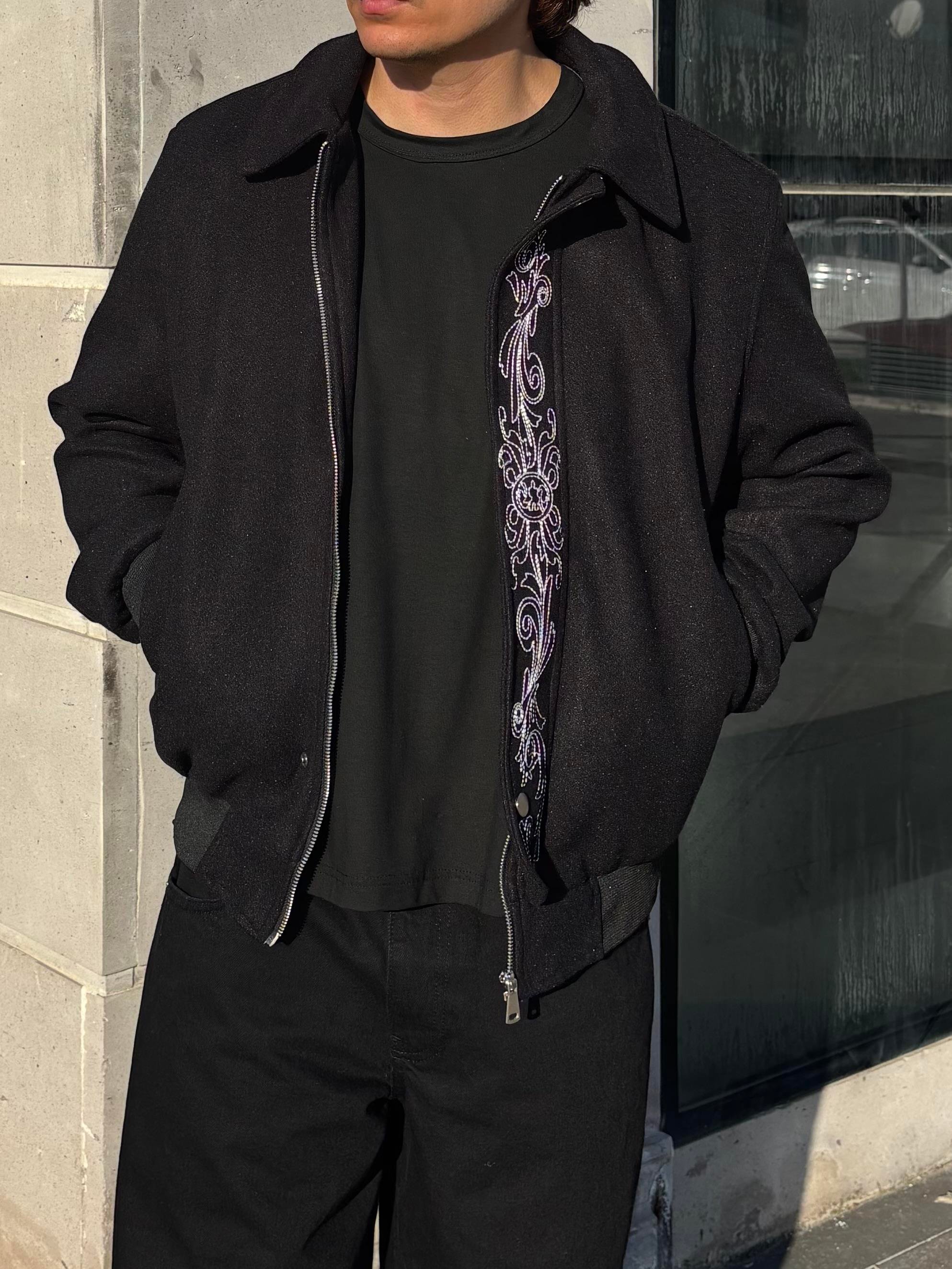 Premium Nakış İşlemeli Siyah Western Jacket
