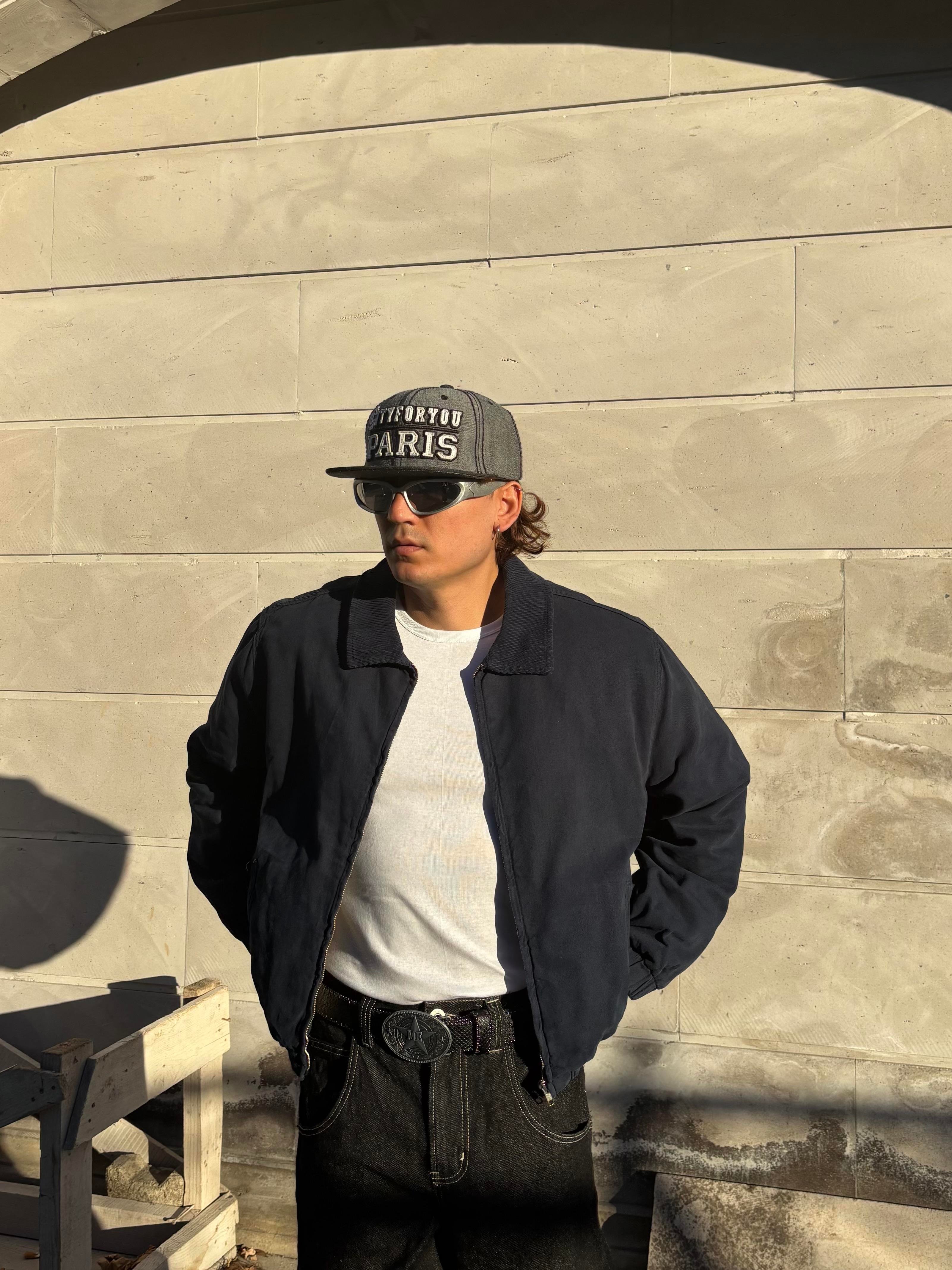 Premium Navy Blue Woolly Bomber Jacket
