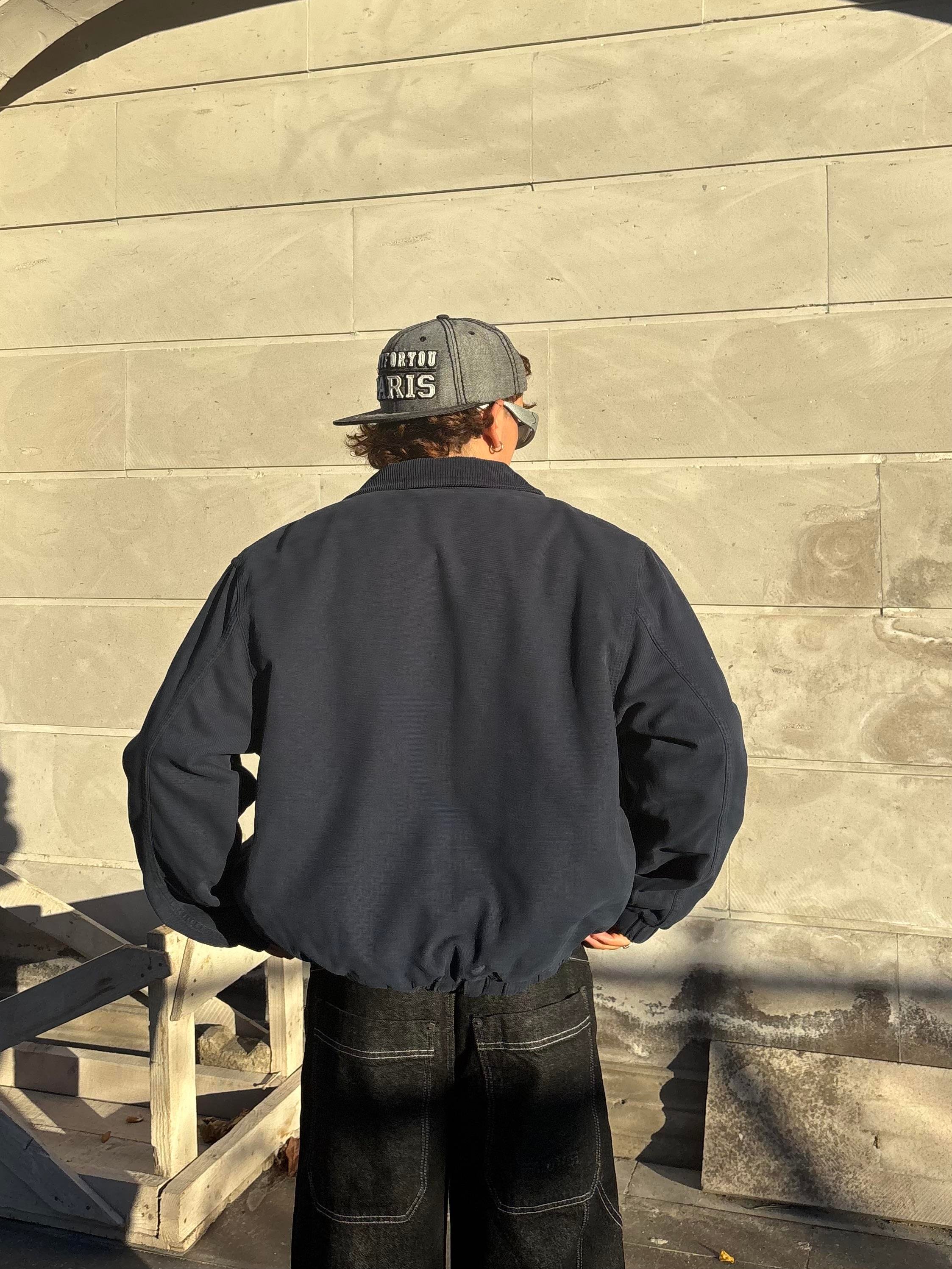 Premium Navy Blue Woolly Bomber Jacket