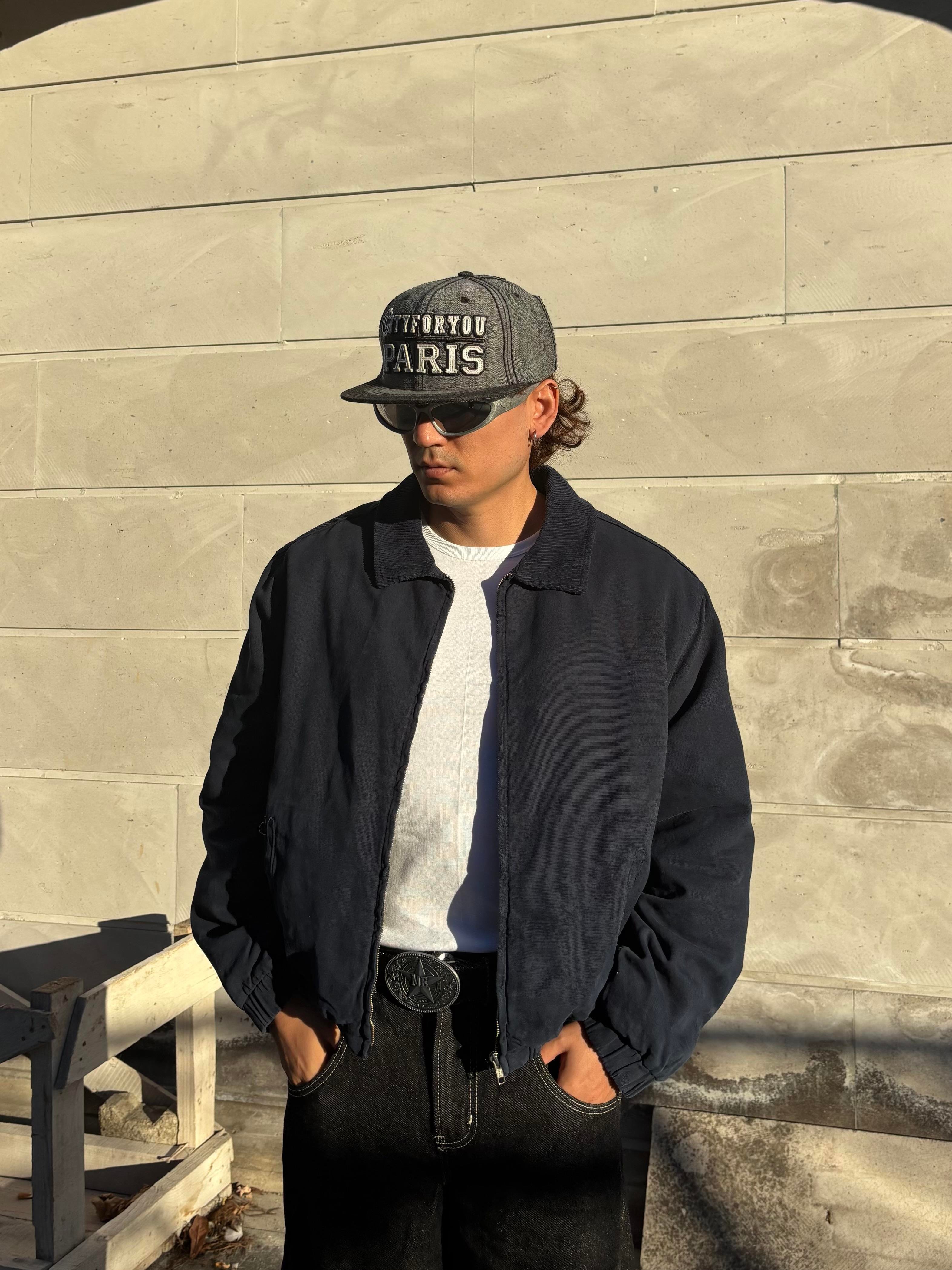 Premium Navy Blue Woolly Bomber Jacket