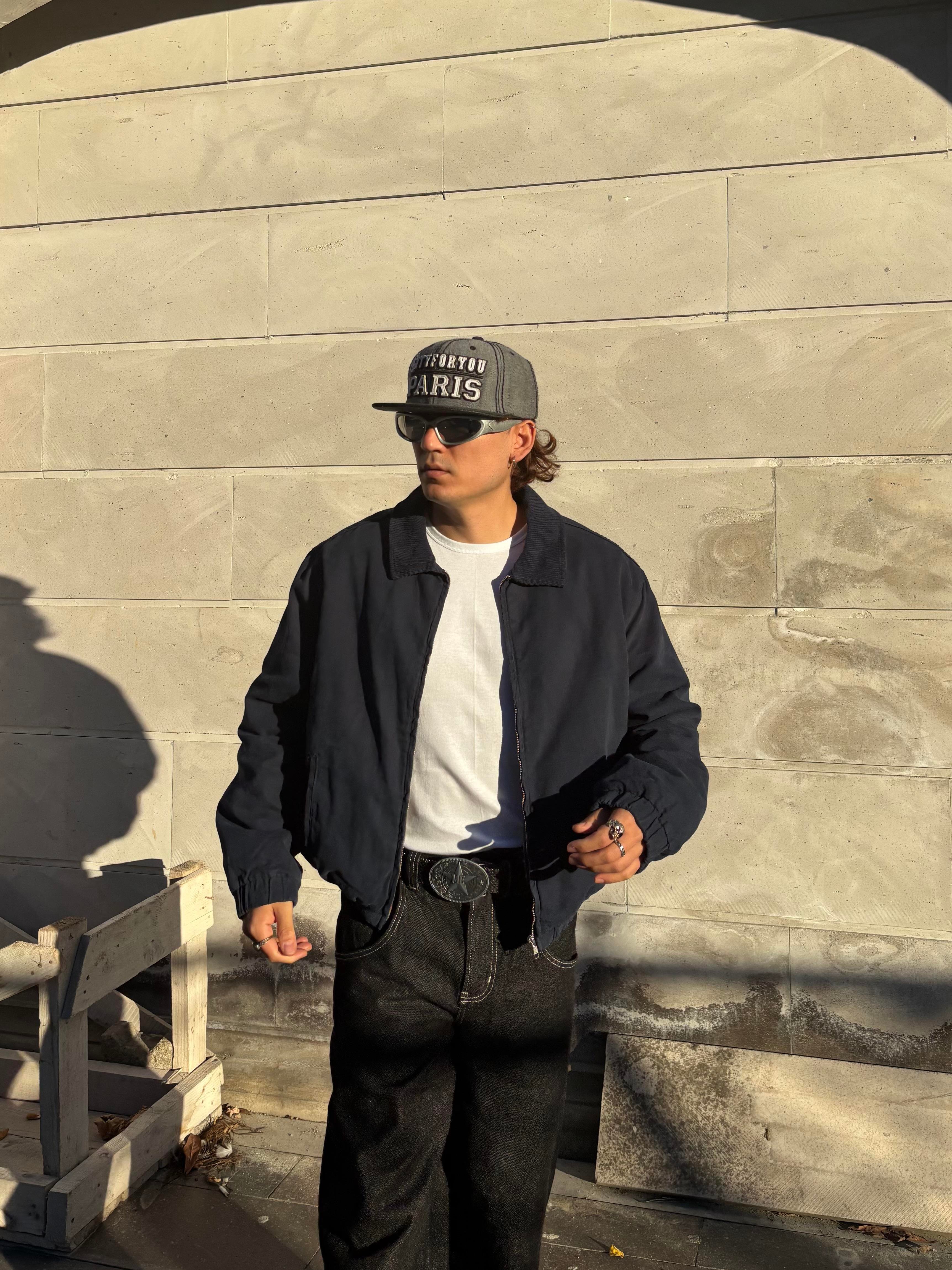 Premium Navy Blue Woolly Bomber Jacket
