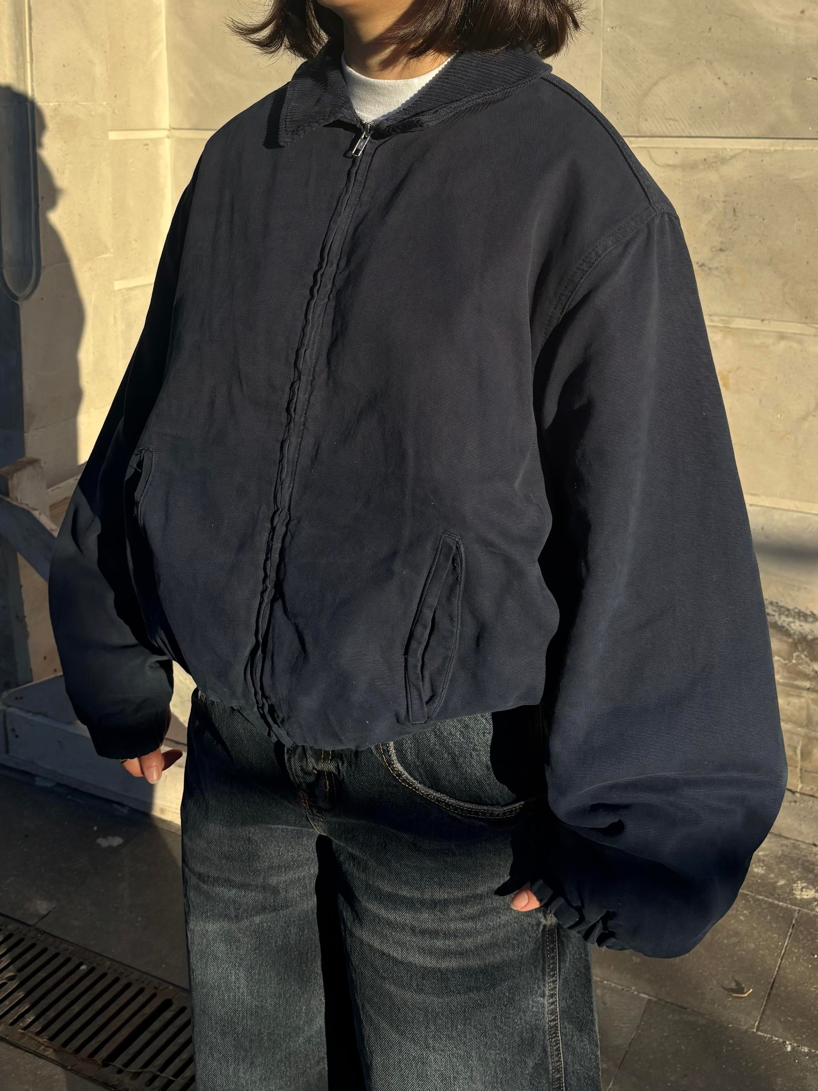 Premium Navy Blue Woolly Bomber Jacket