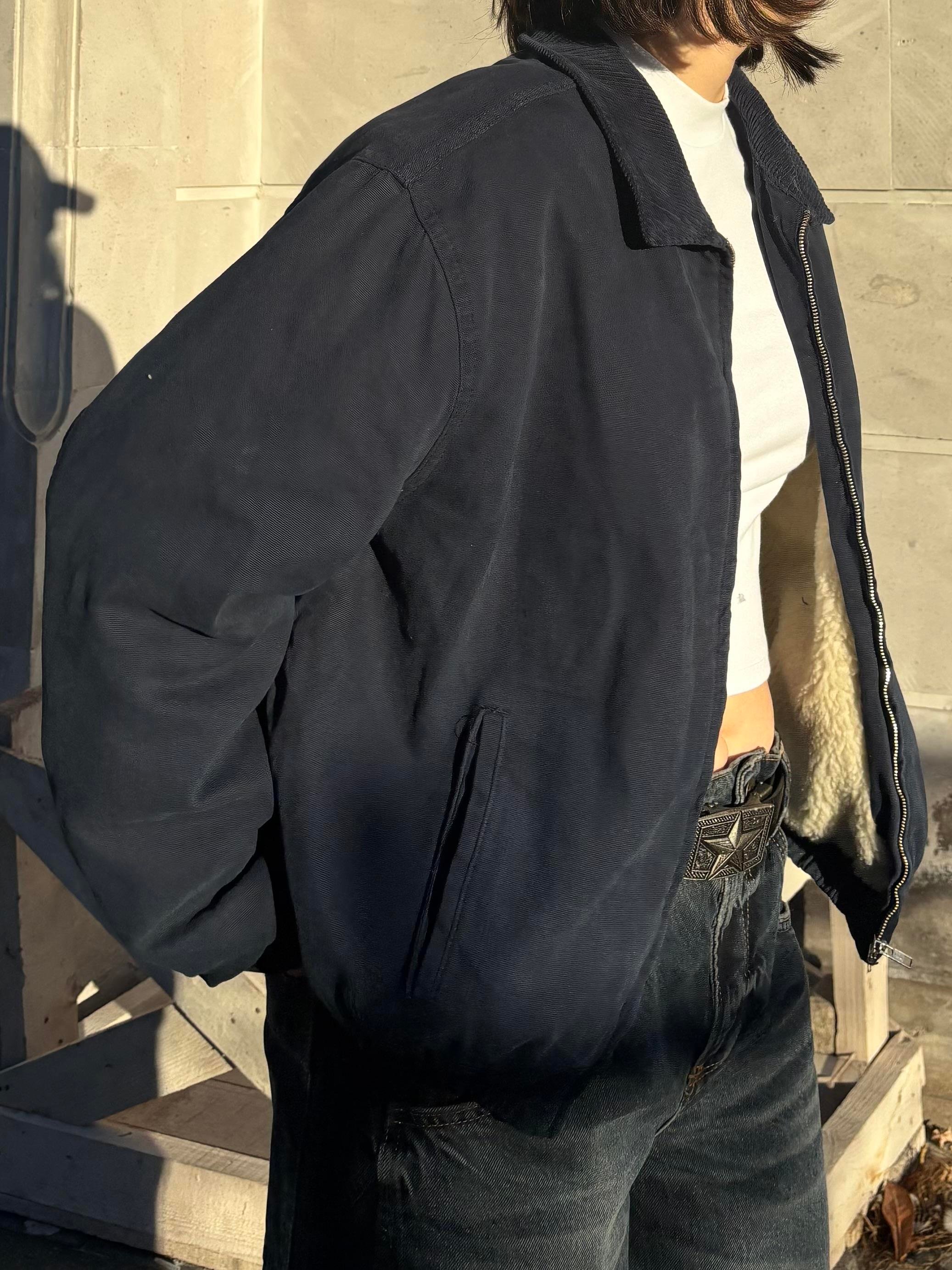 Premium Navy Blue Woolly Bomber Jacket