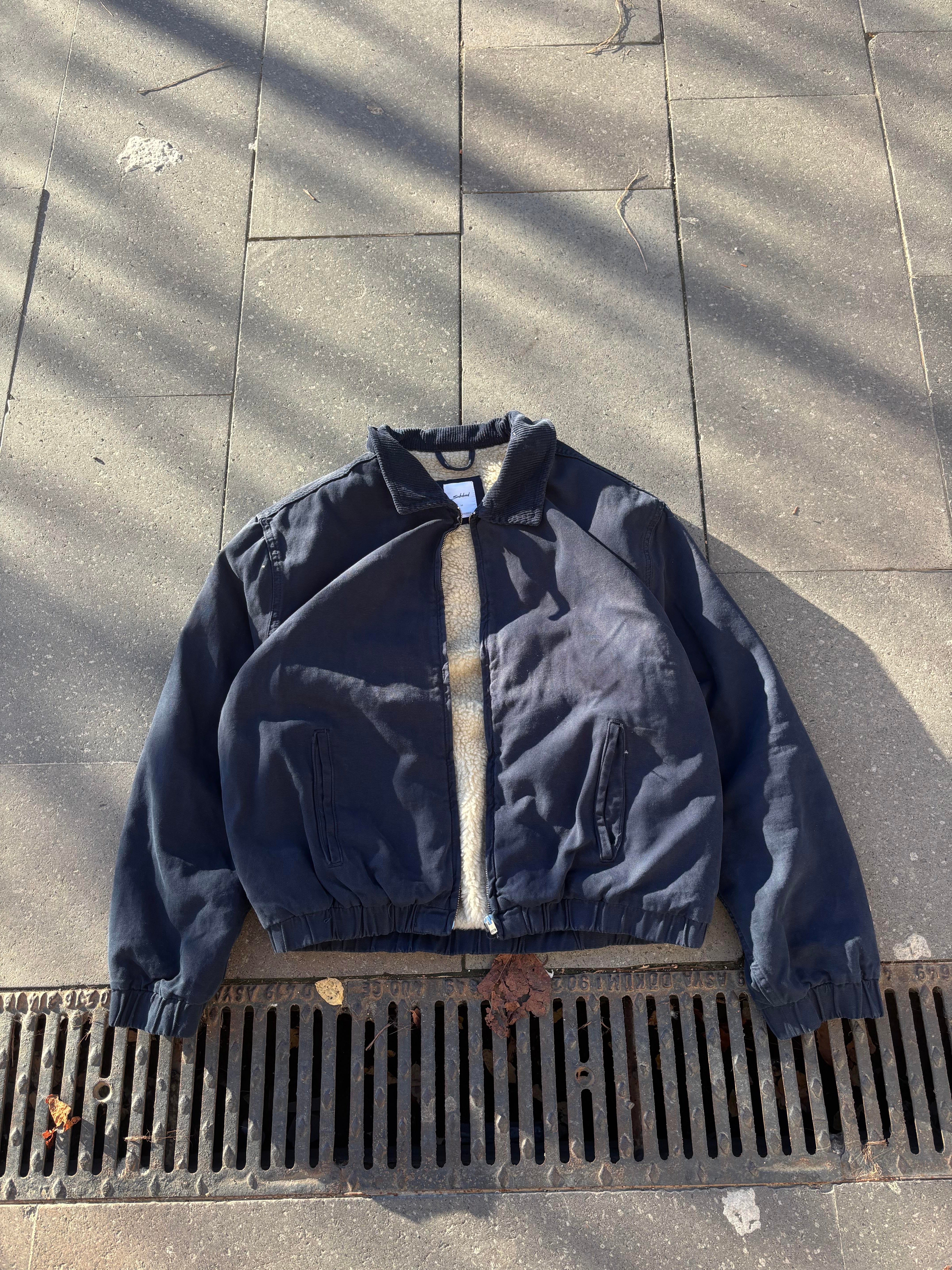 Premium Navy Blue Woolly Bomber Jacket