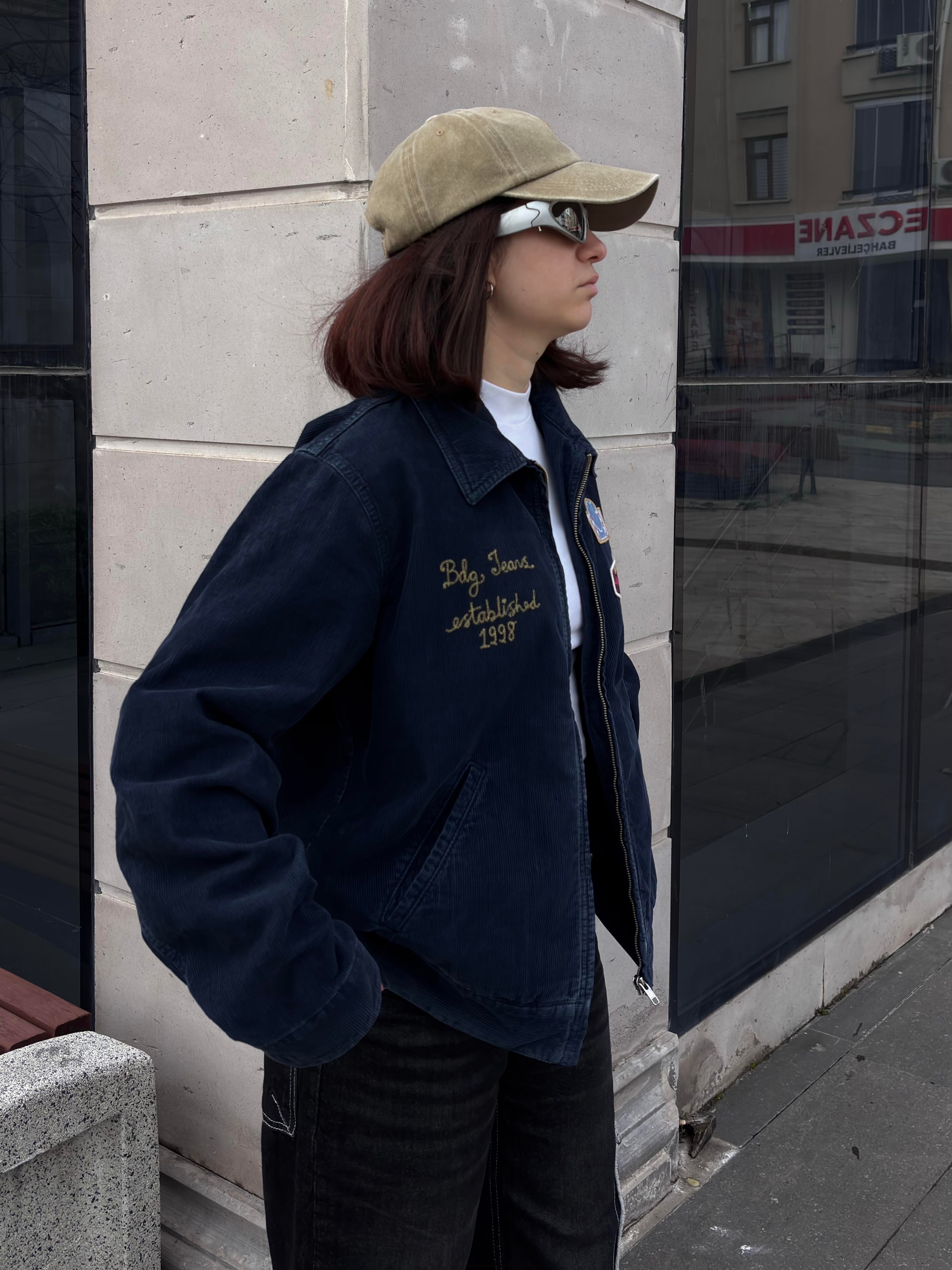 Premium Navy Conduroy Mechanic Jacket
