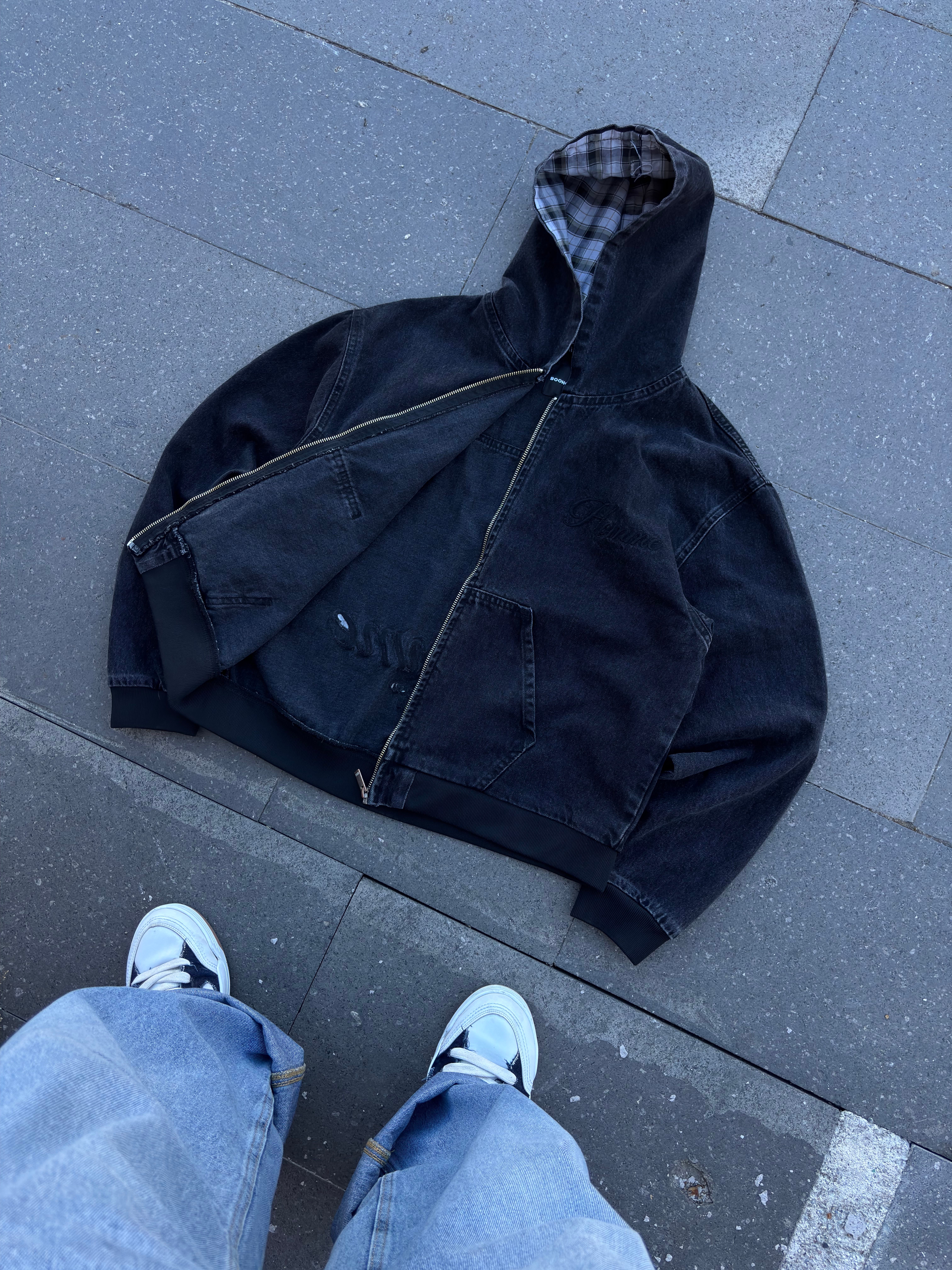 Premium Oversized Boxy Denim Embroidered Jacket
