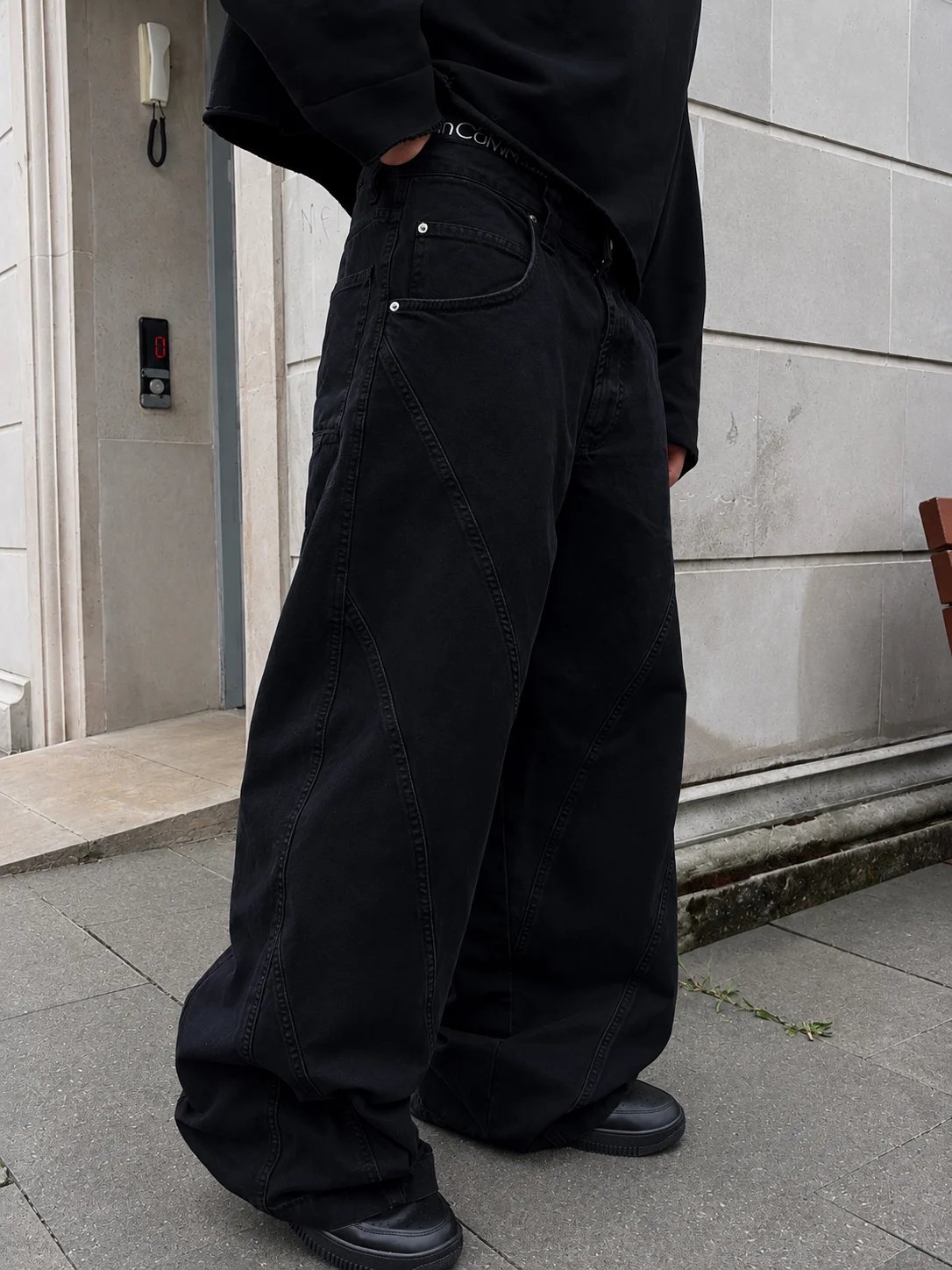 Premium Parallel Stitch Baggy Denim Jeans
