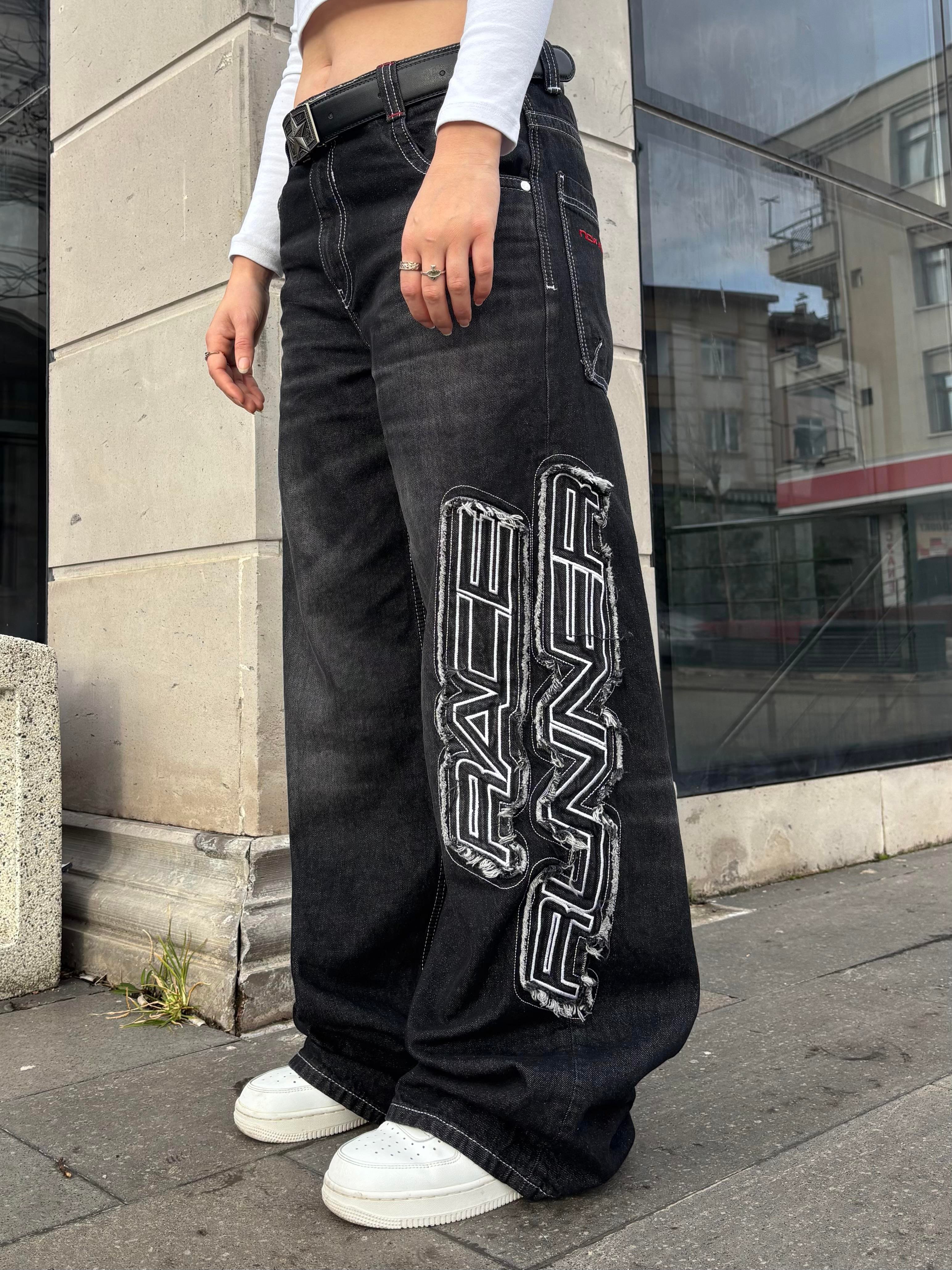 Premium Race Runner Nakışlı Denim Pants