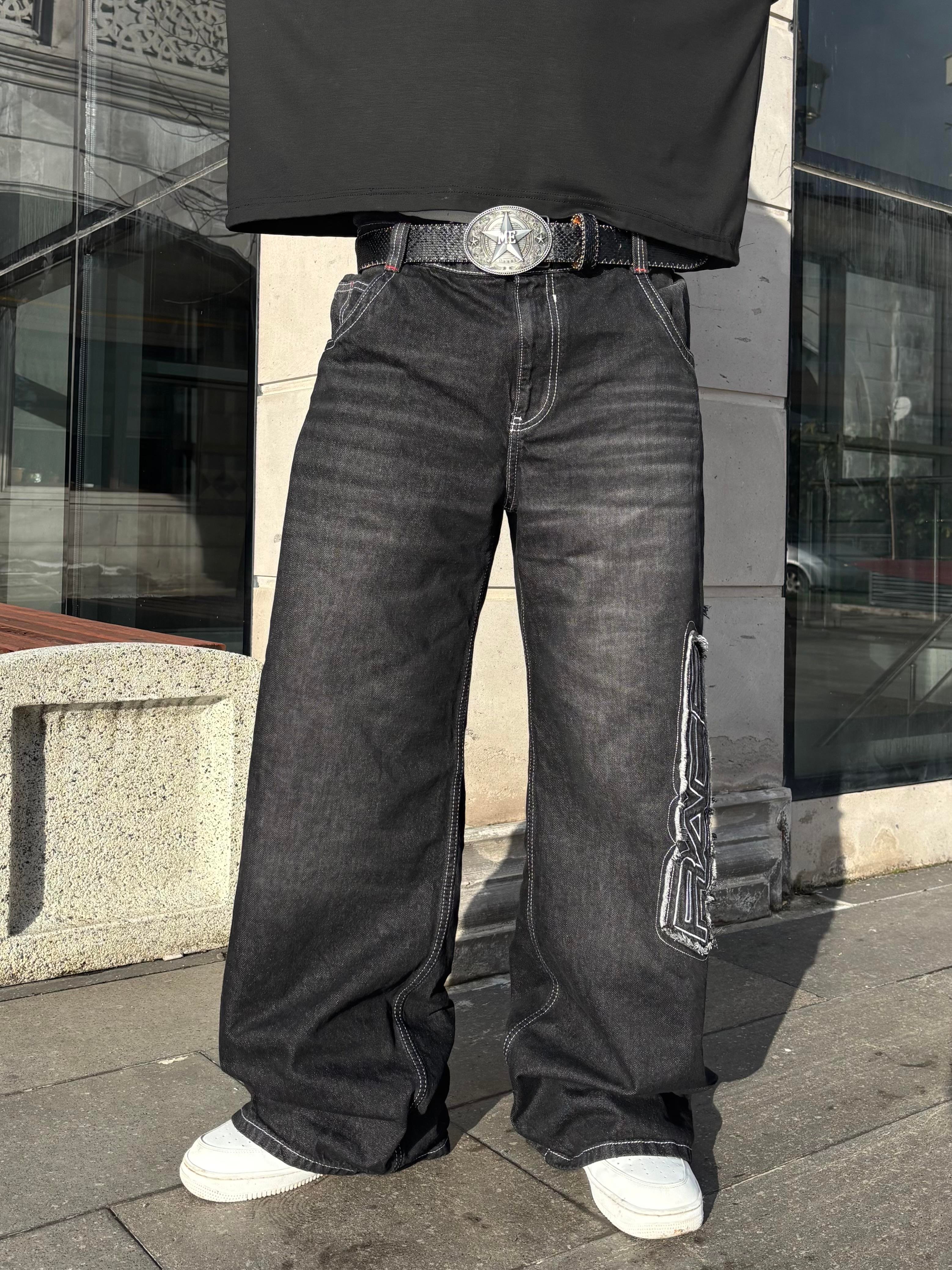 Premium Race Runner Nakışlı Denim Pants