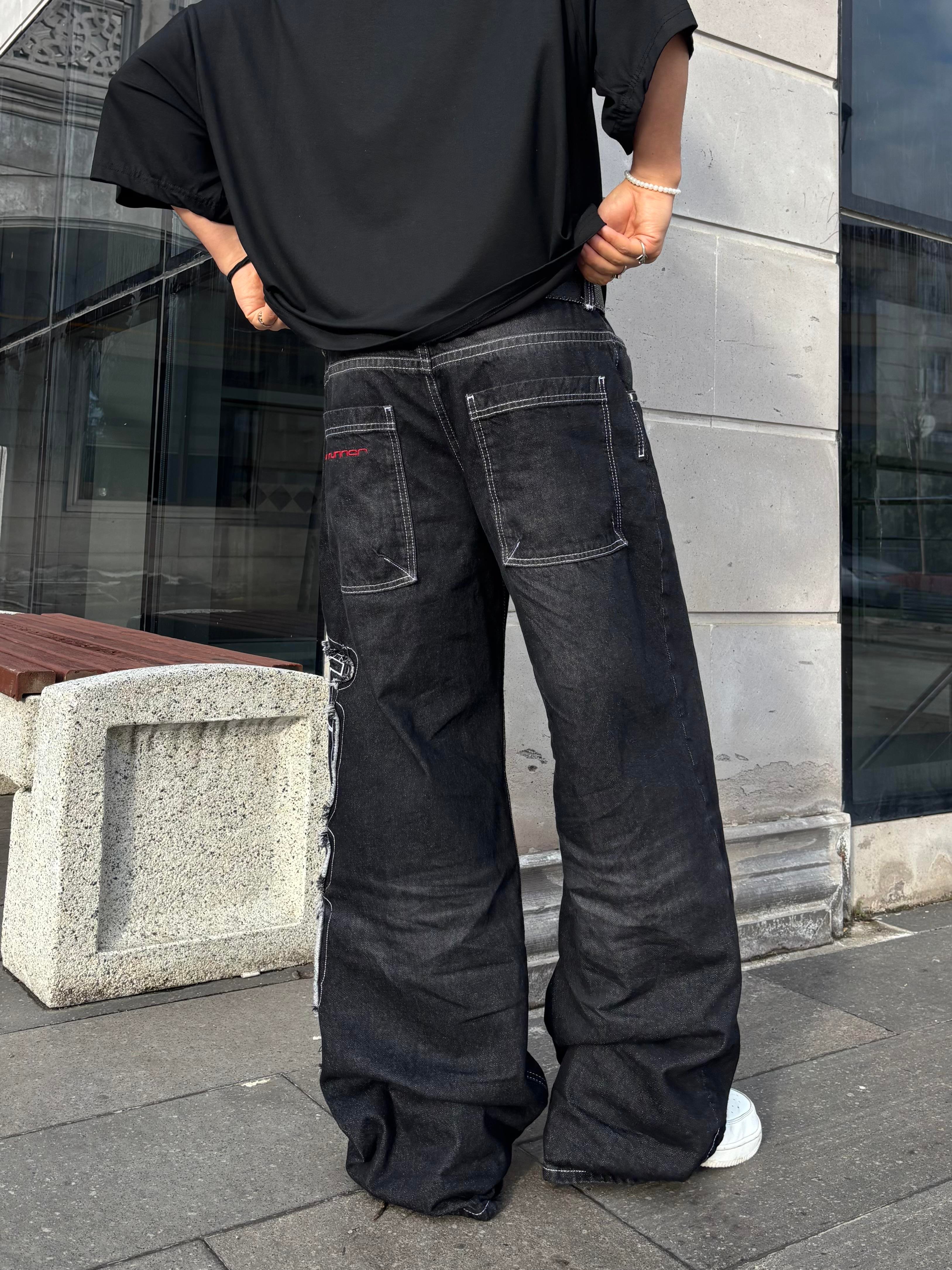 Premium Race Runner Nakışlı Denim Pants