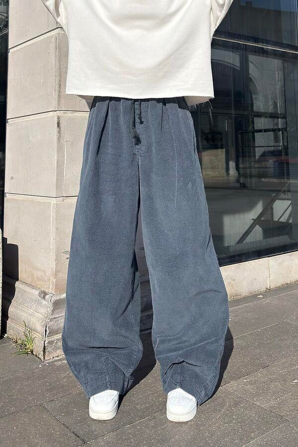 Premium Sapphire Conduroy  Baggy Pants