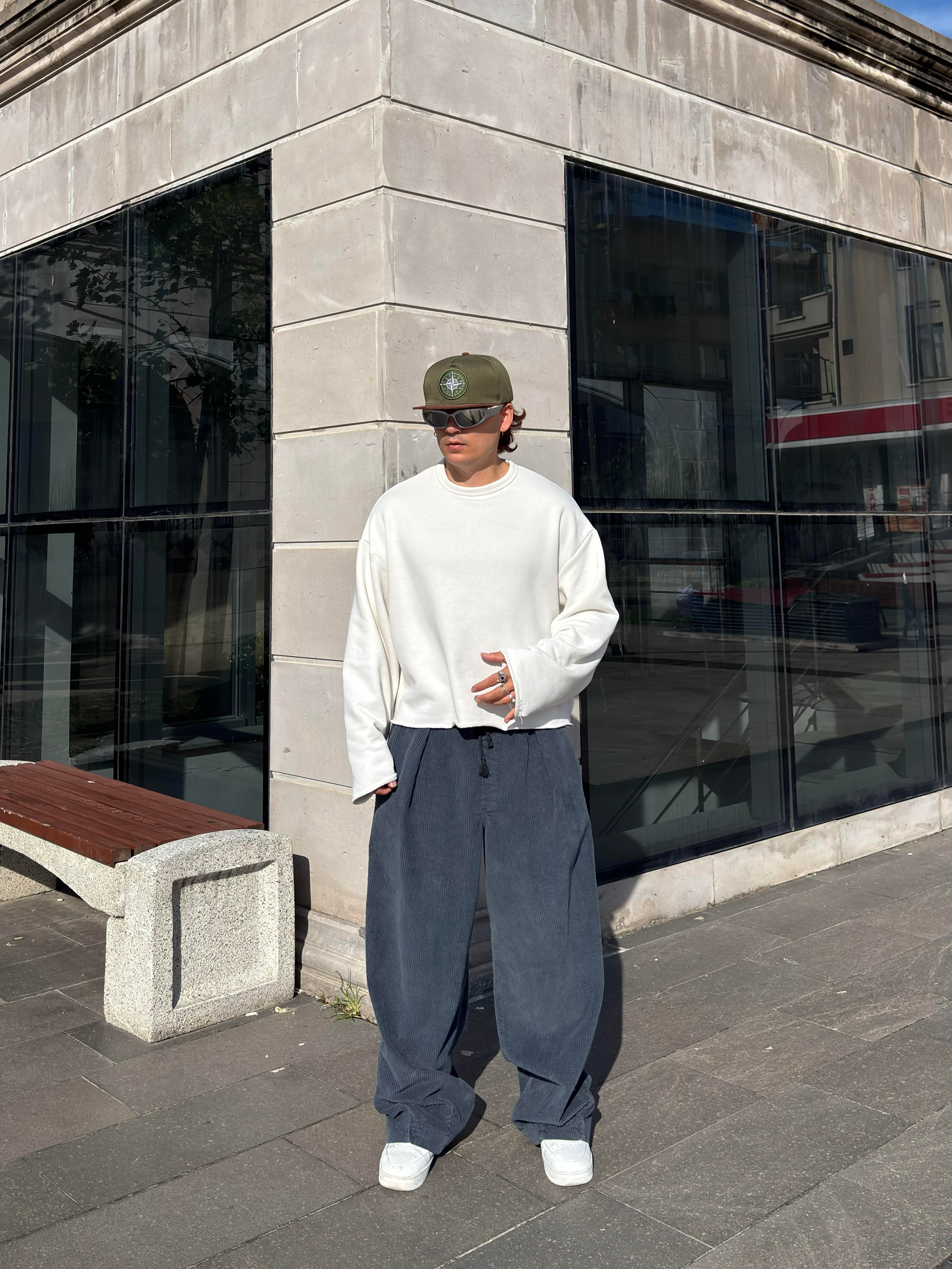 Premium Sapphire Conduroy  Baggy Pants