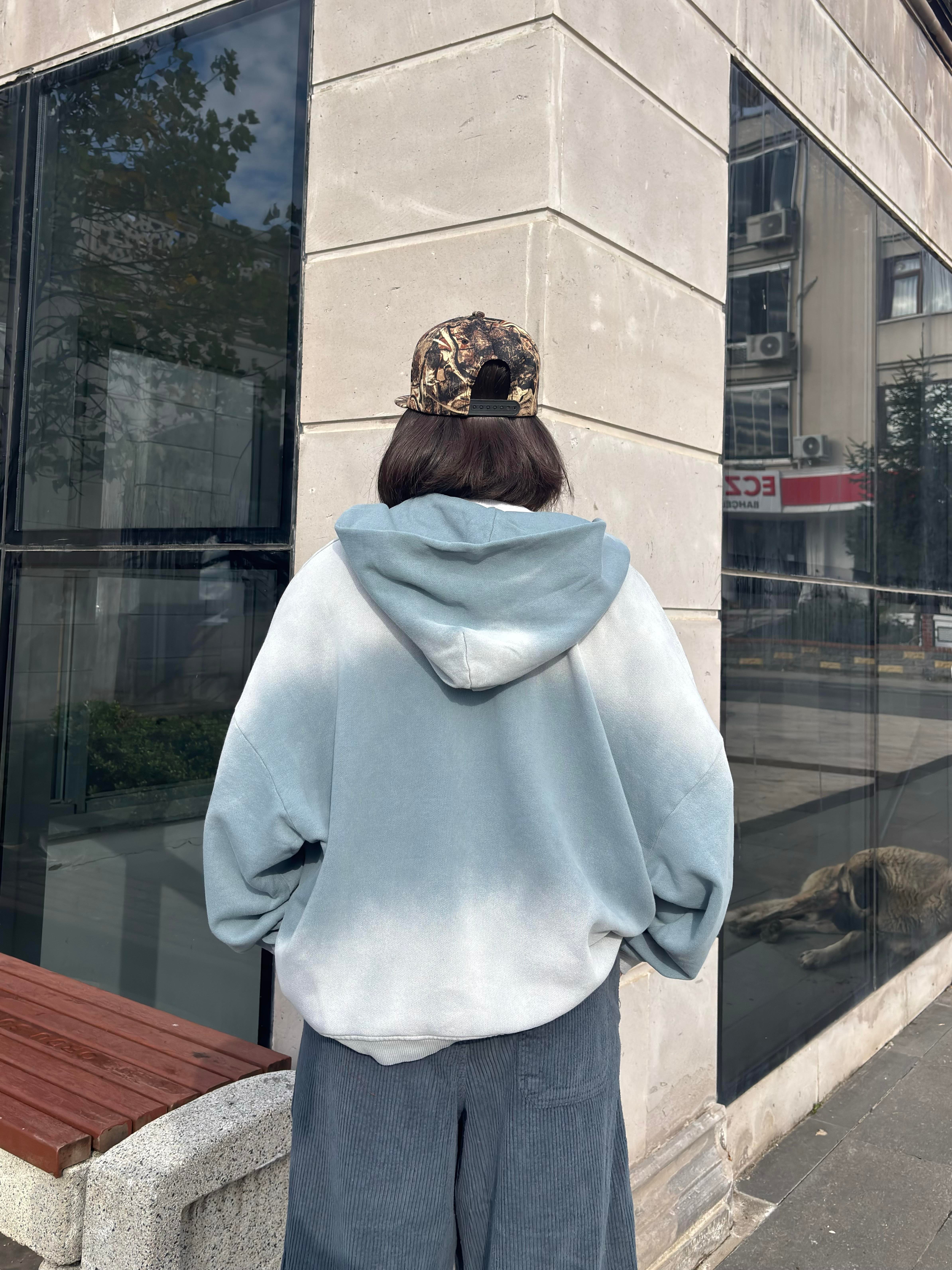 Premium Shark Grey Faded Zip Hoodie