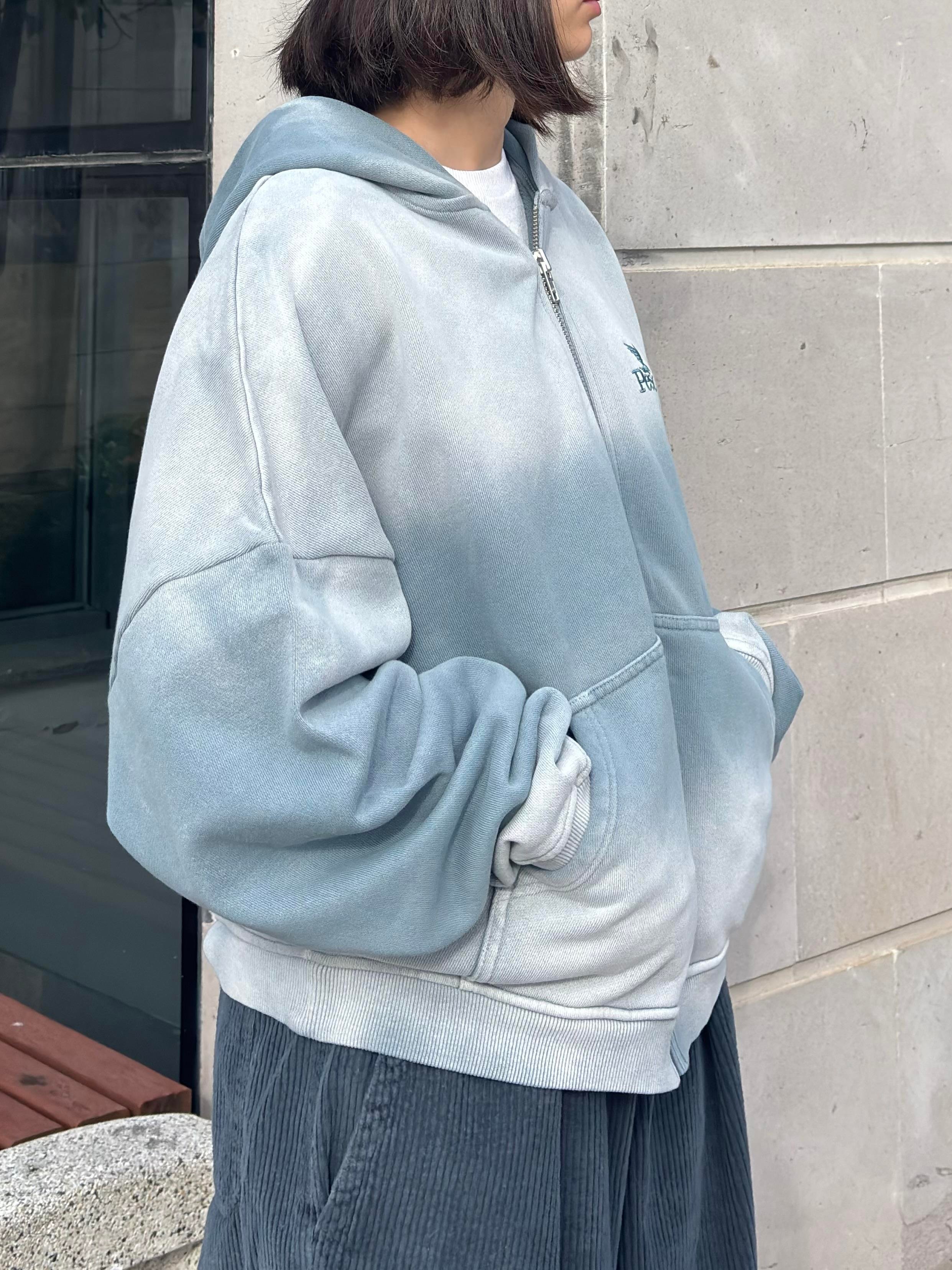 Premium Shark Grey Faded Zip Hoodie