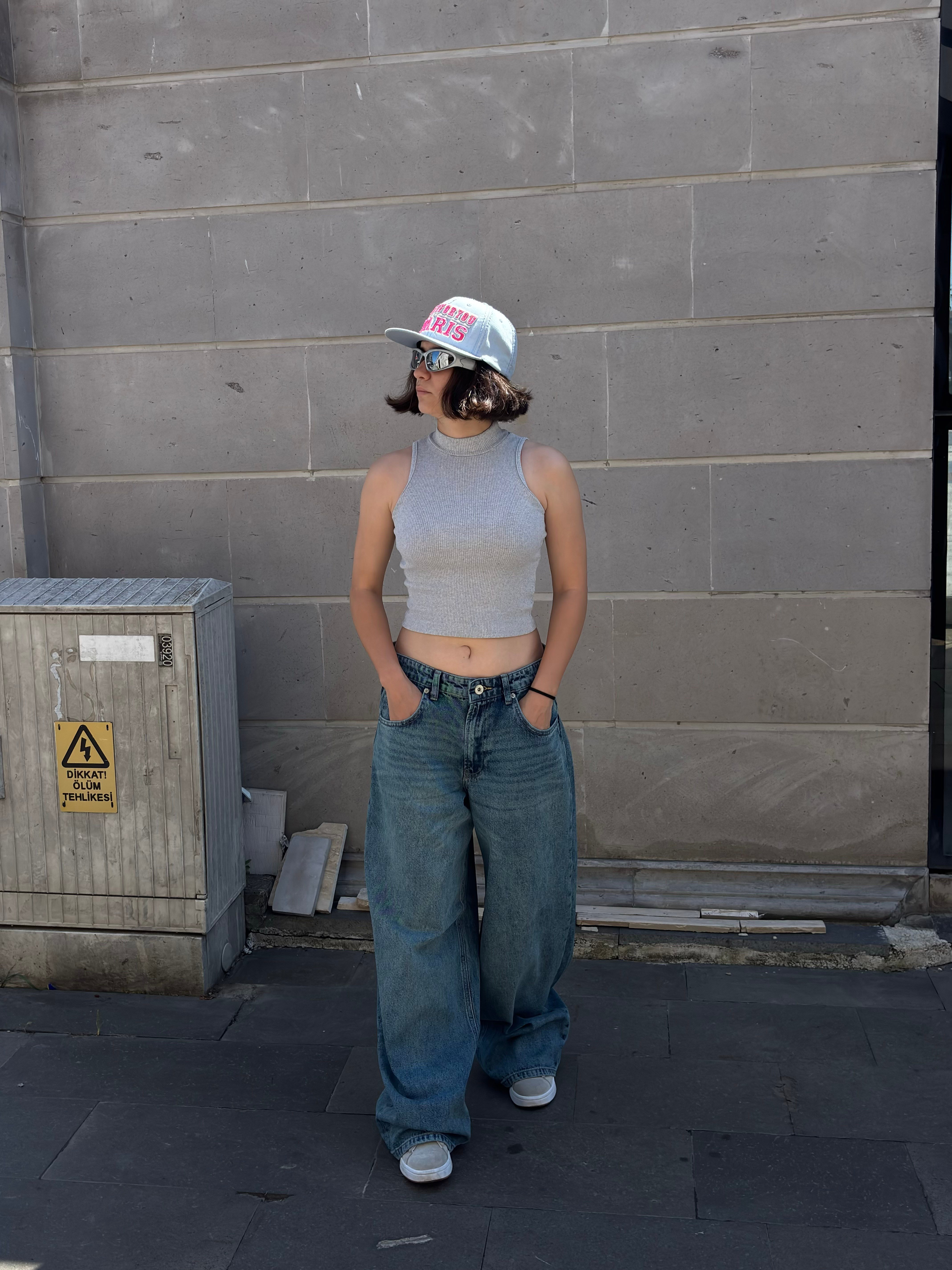 Premium Sky Fade -Blue Eskitmeli Ultra Baggy Jean