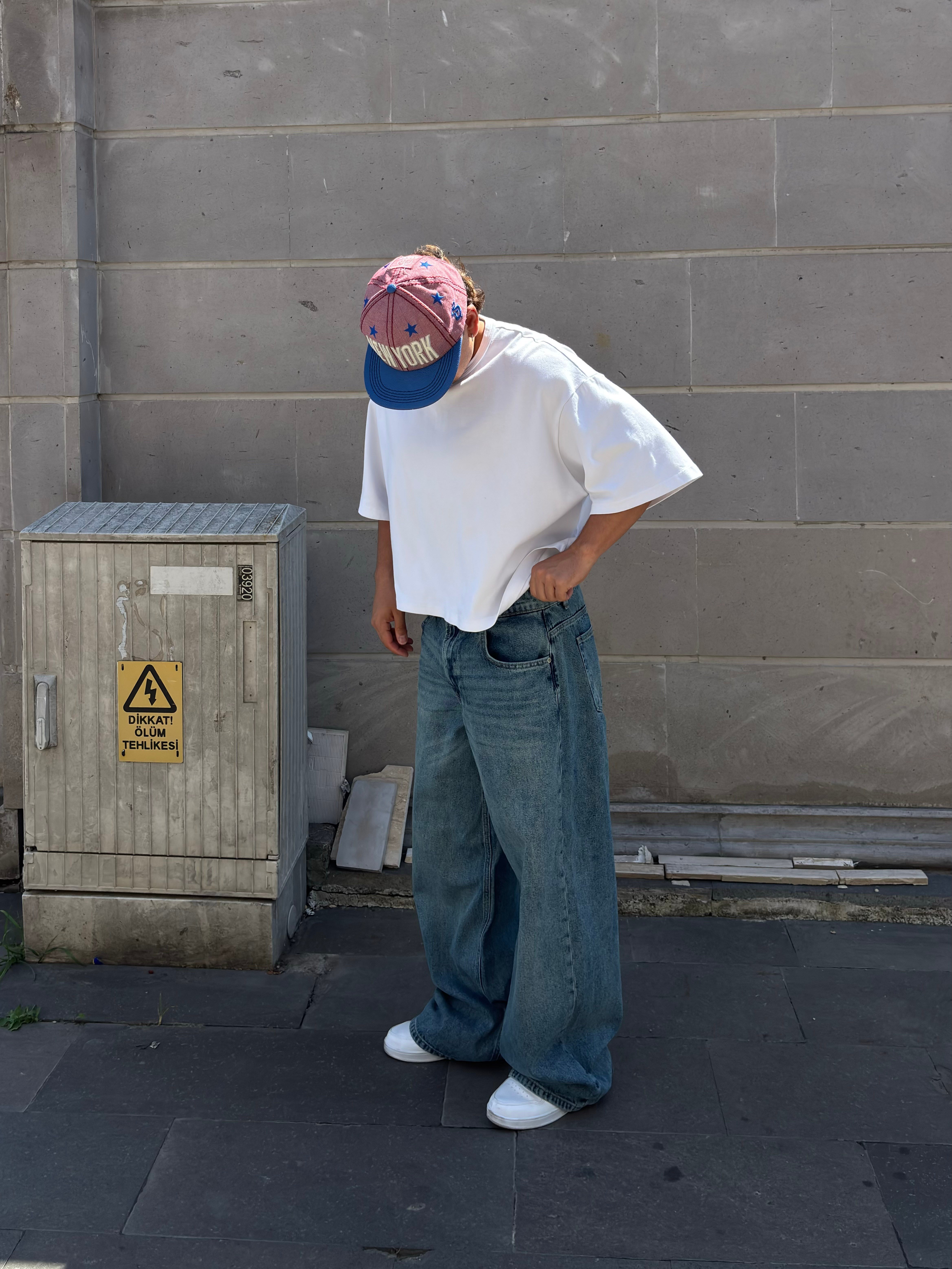Premium Sky Fade -Blue Eskitmeli Ultra Baggy Jean