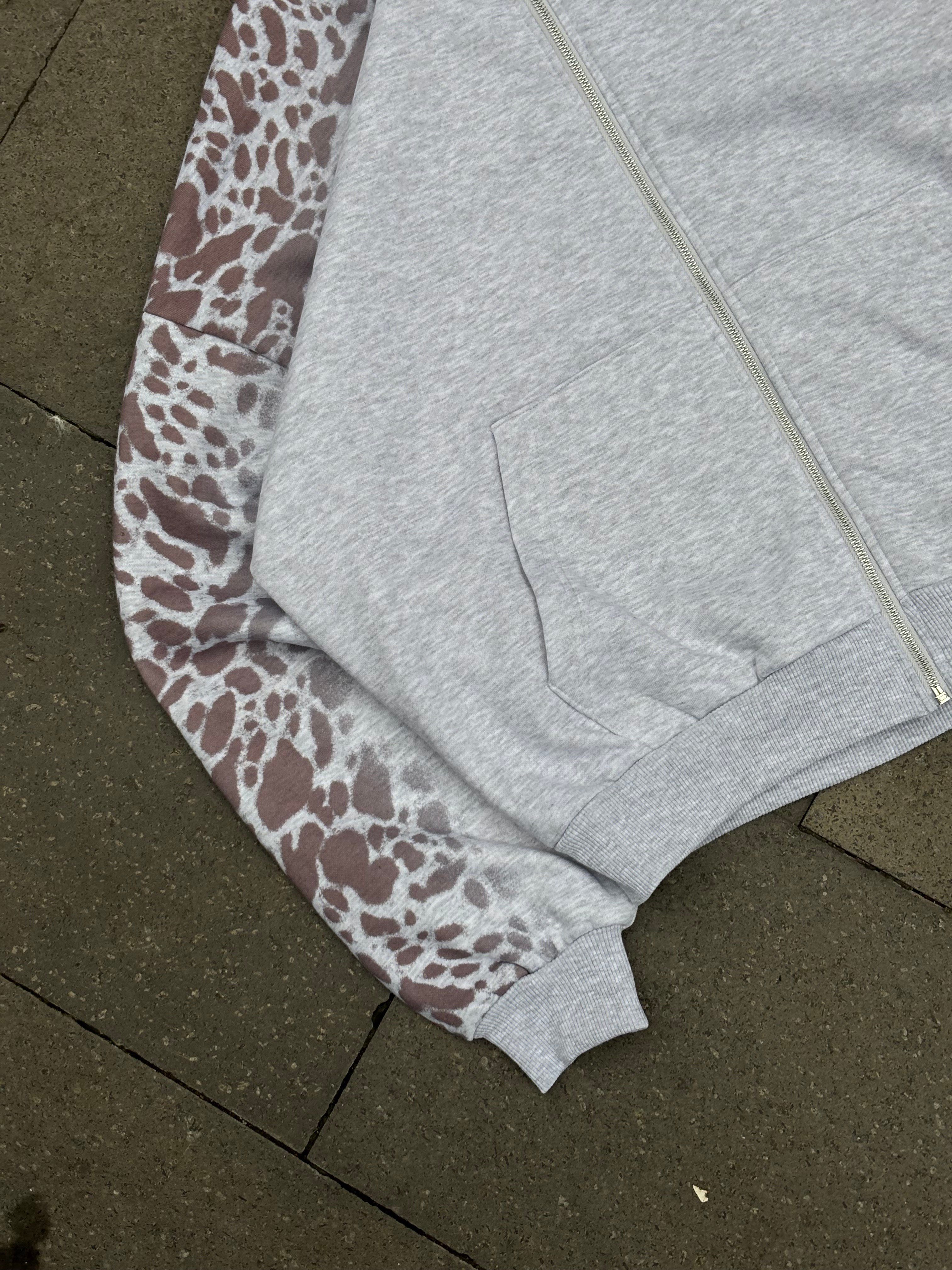 Premium Stone Vein Camo Zip Boxy Fit  Hoodie