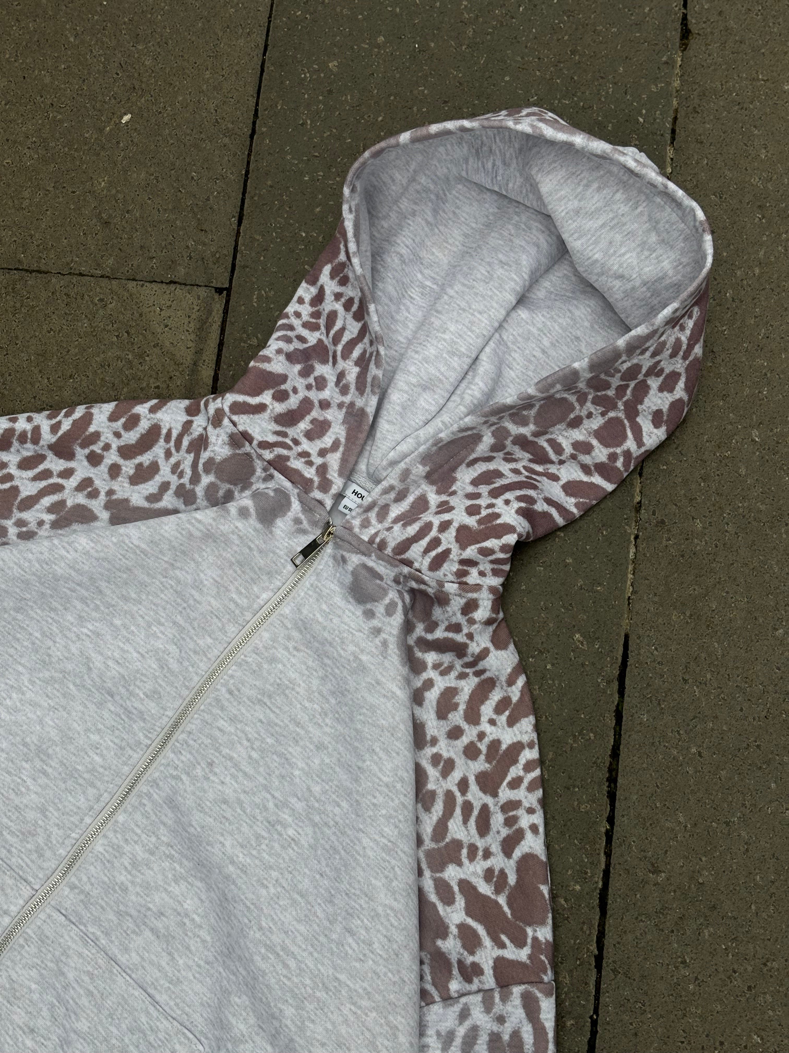 Premium Stone Vein Camo Zip Boxy Fit  Hoodie