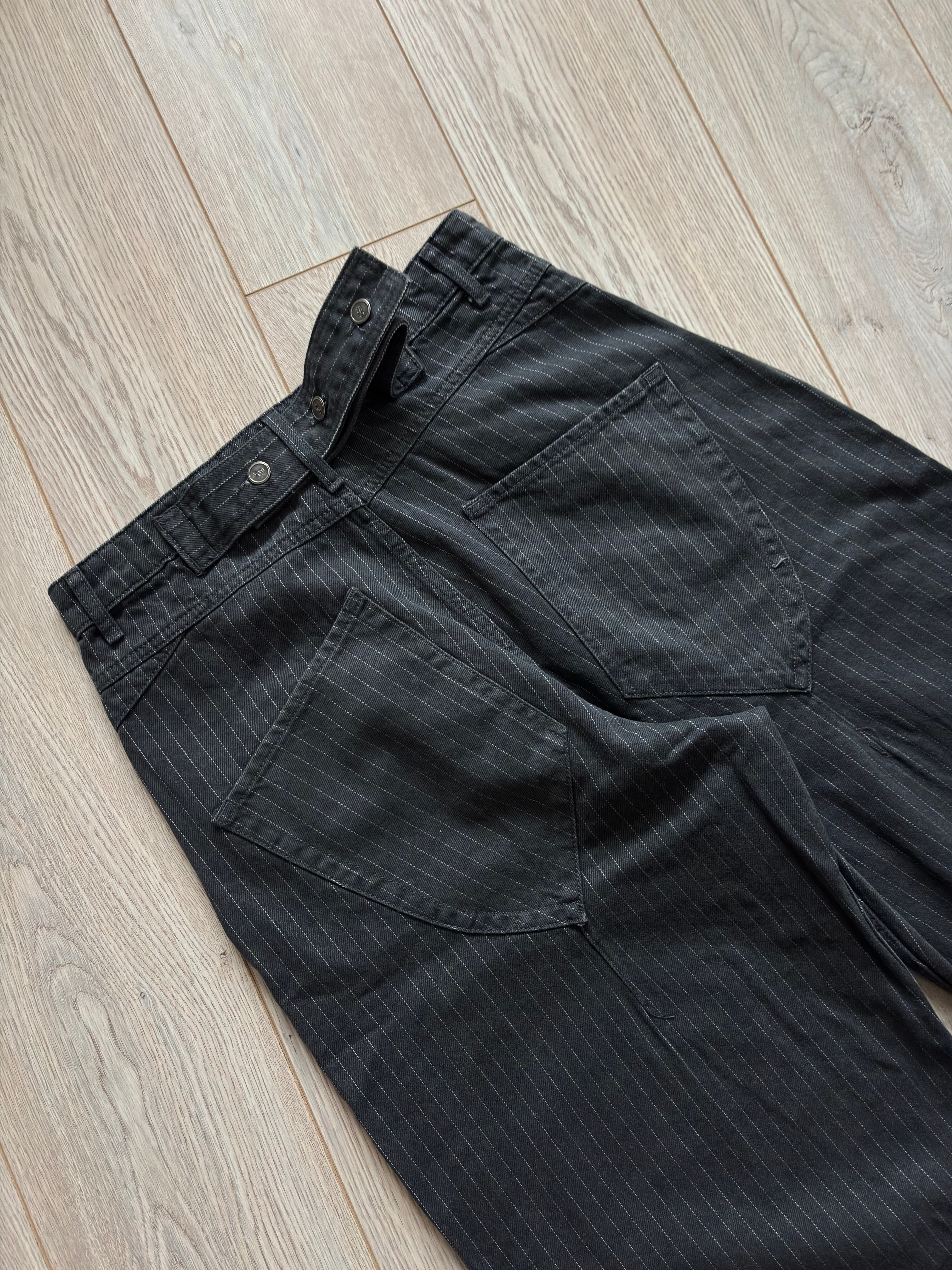 Premium Striped Buckle Back Ultra Baggy Jeans