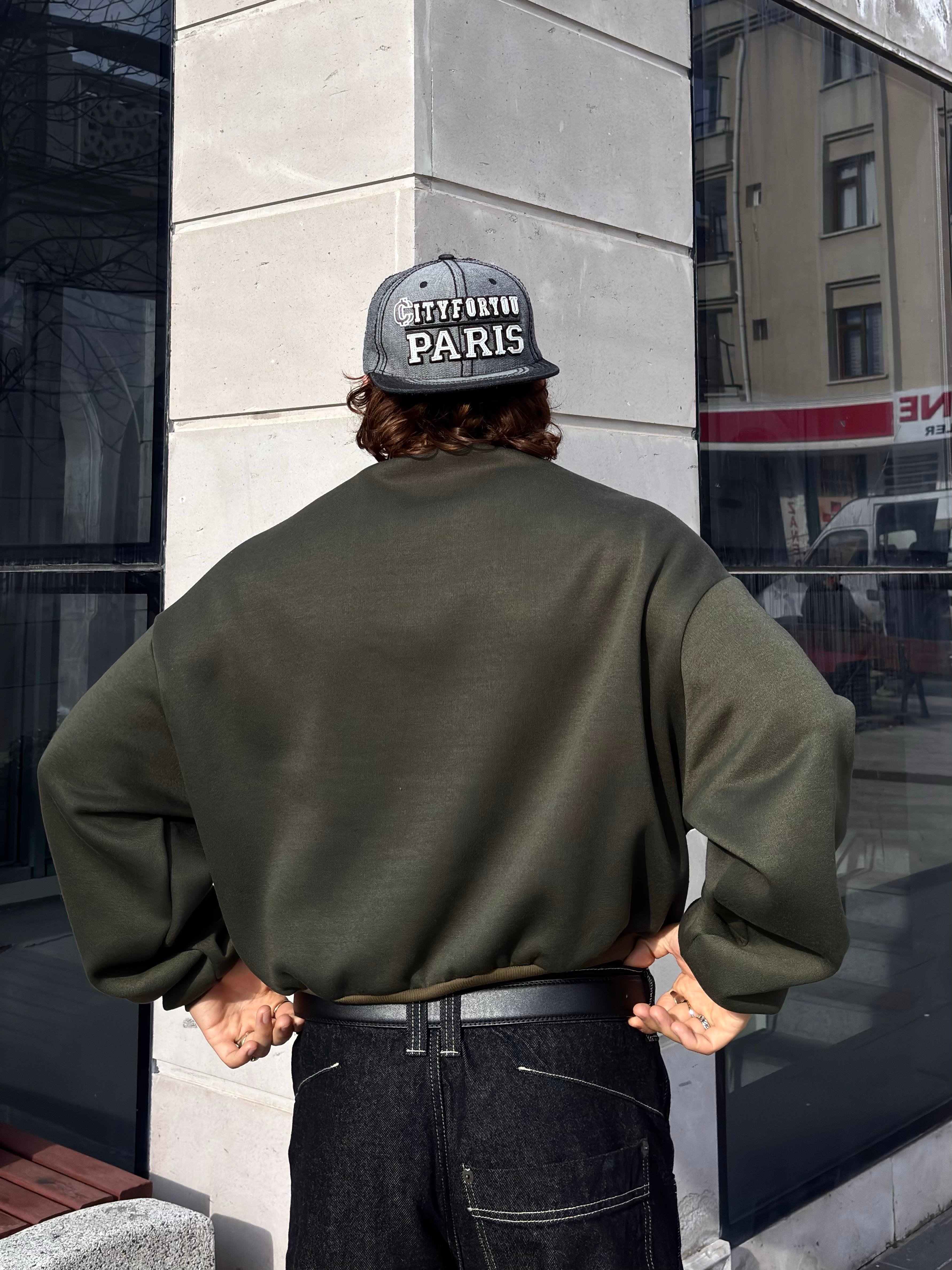 Premium Swamp Green Heavy Mold Stance Bomber Sweat