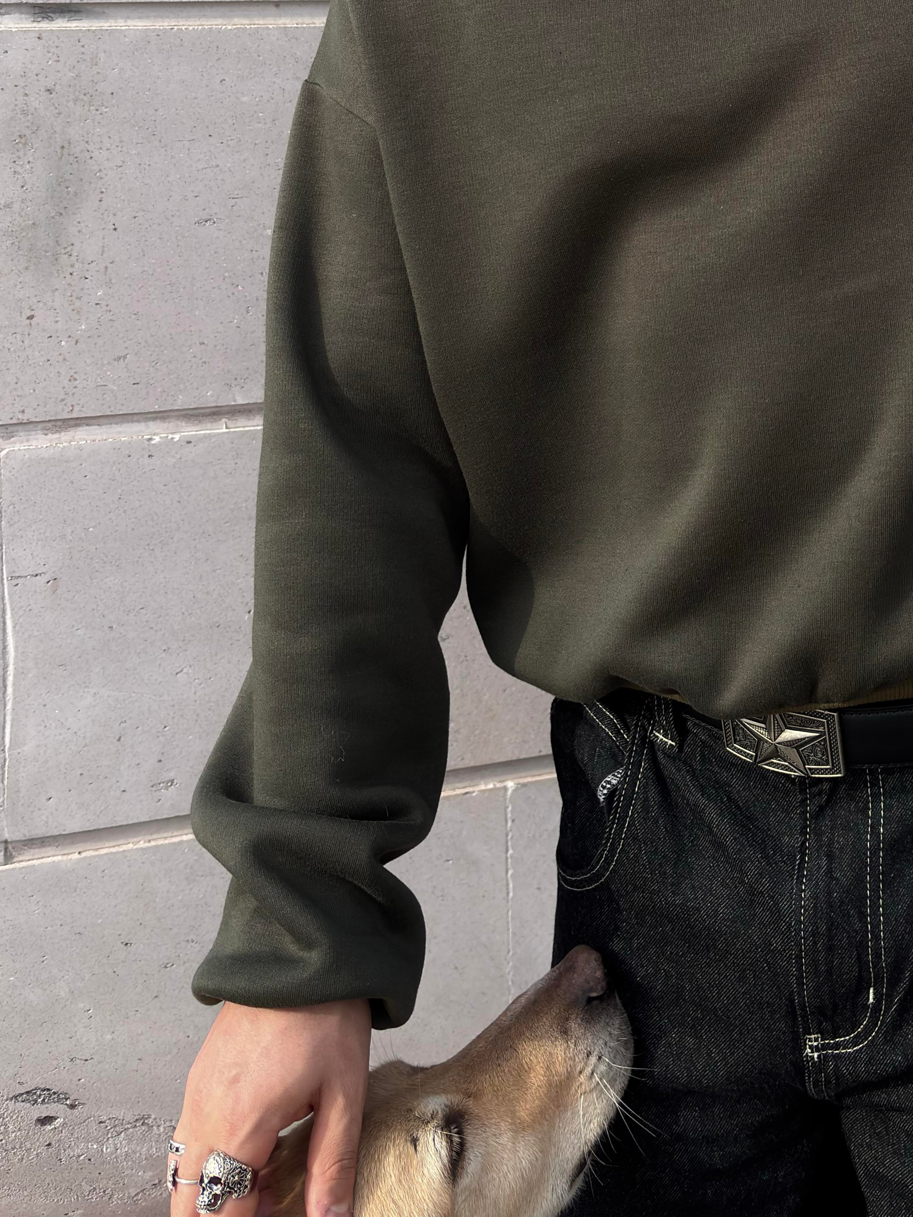 Premium Swamp Green Heavy Mold Stance Bomber Sweat