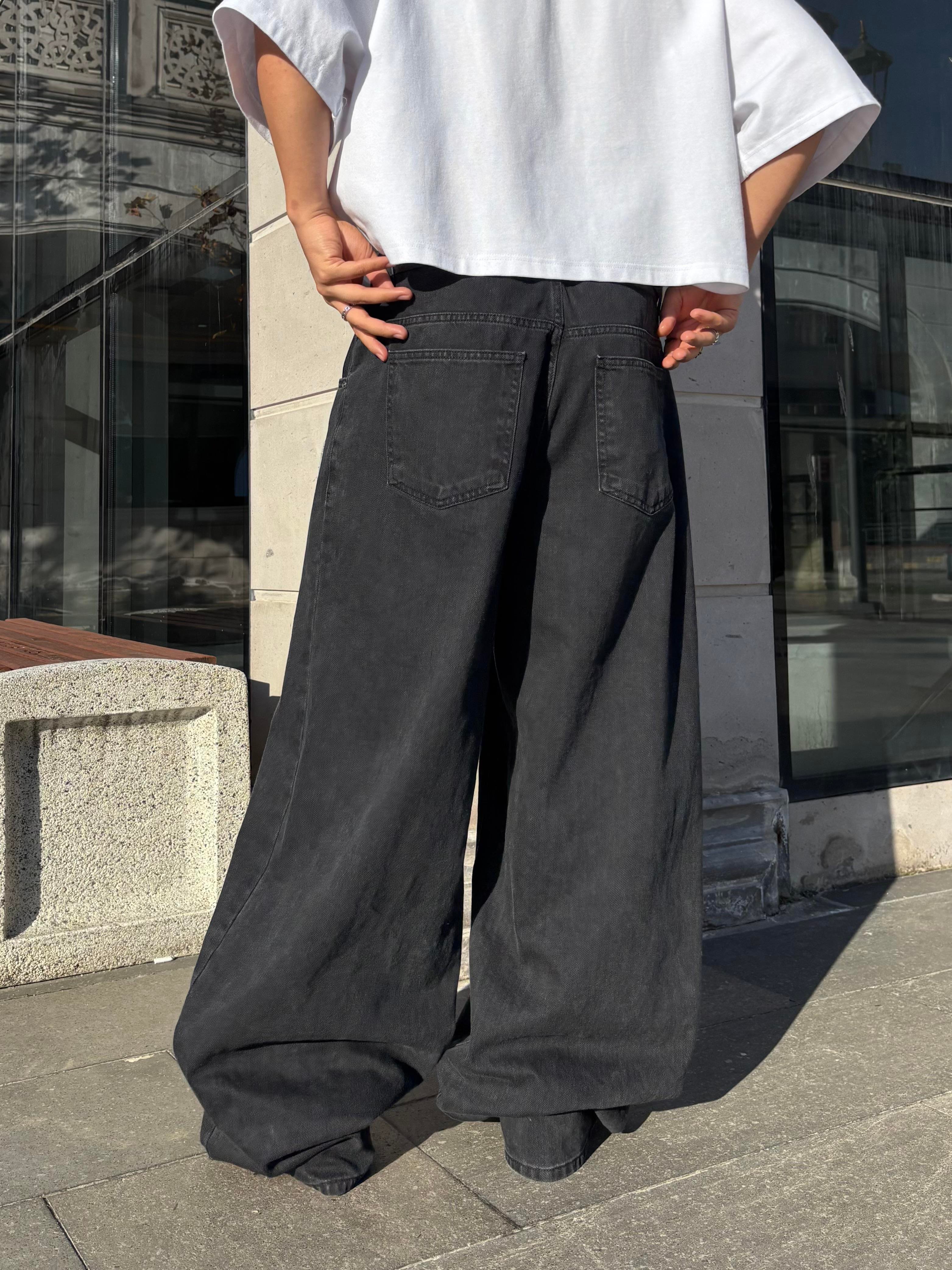 Premium Tall Leopard Cross Applique Ekstreme Baggy Jean