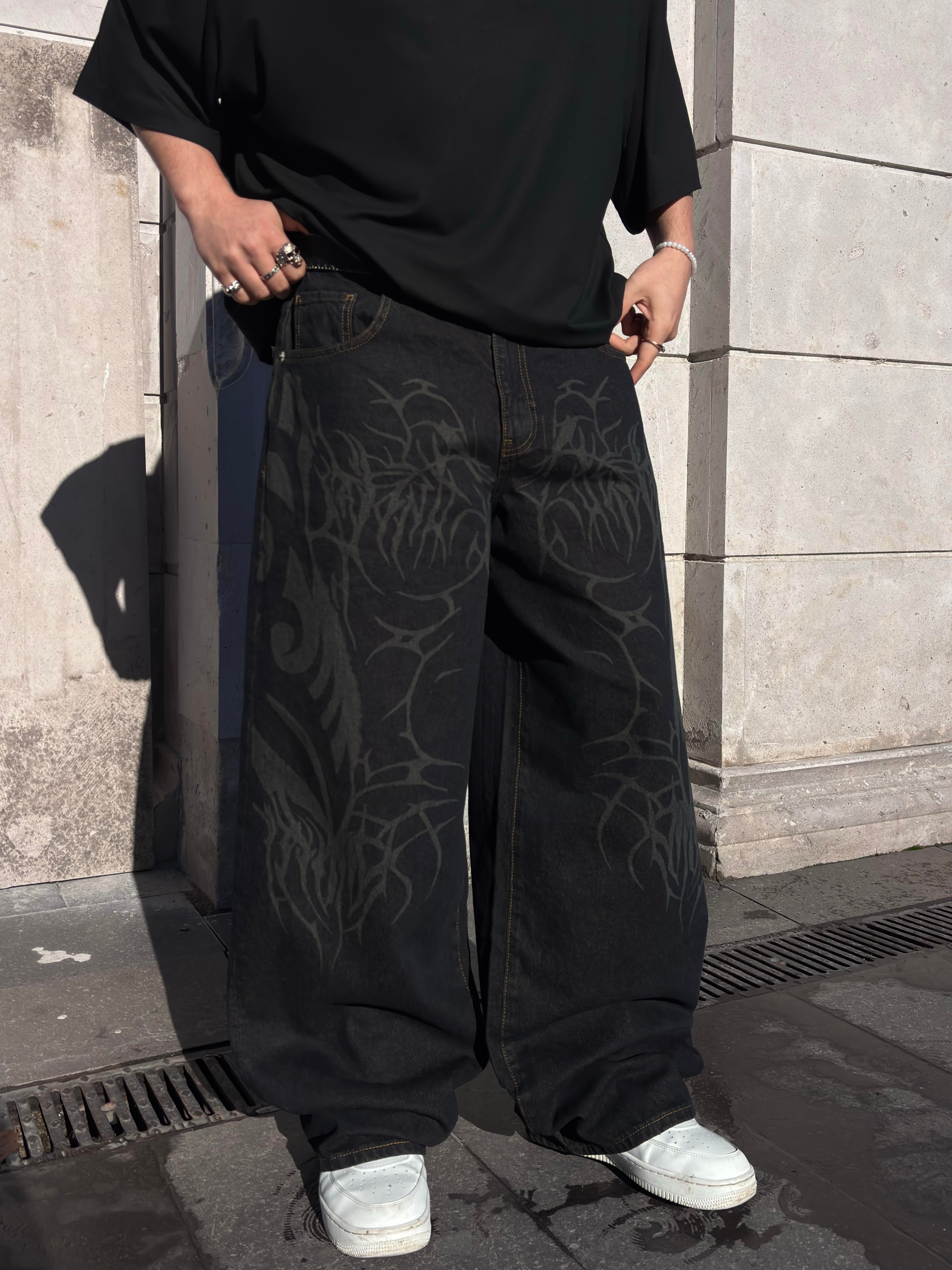 Premium Tribal Graphic Ekstreme Baggy Jeans