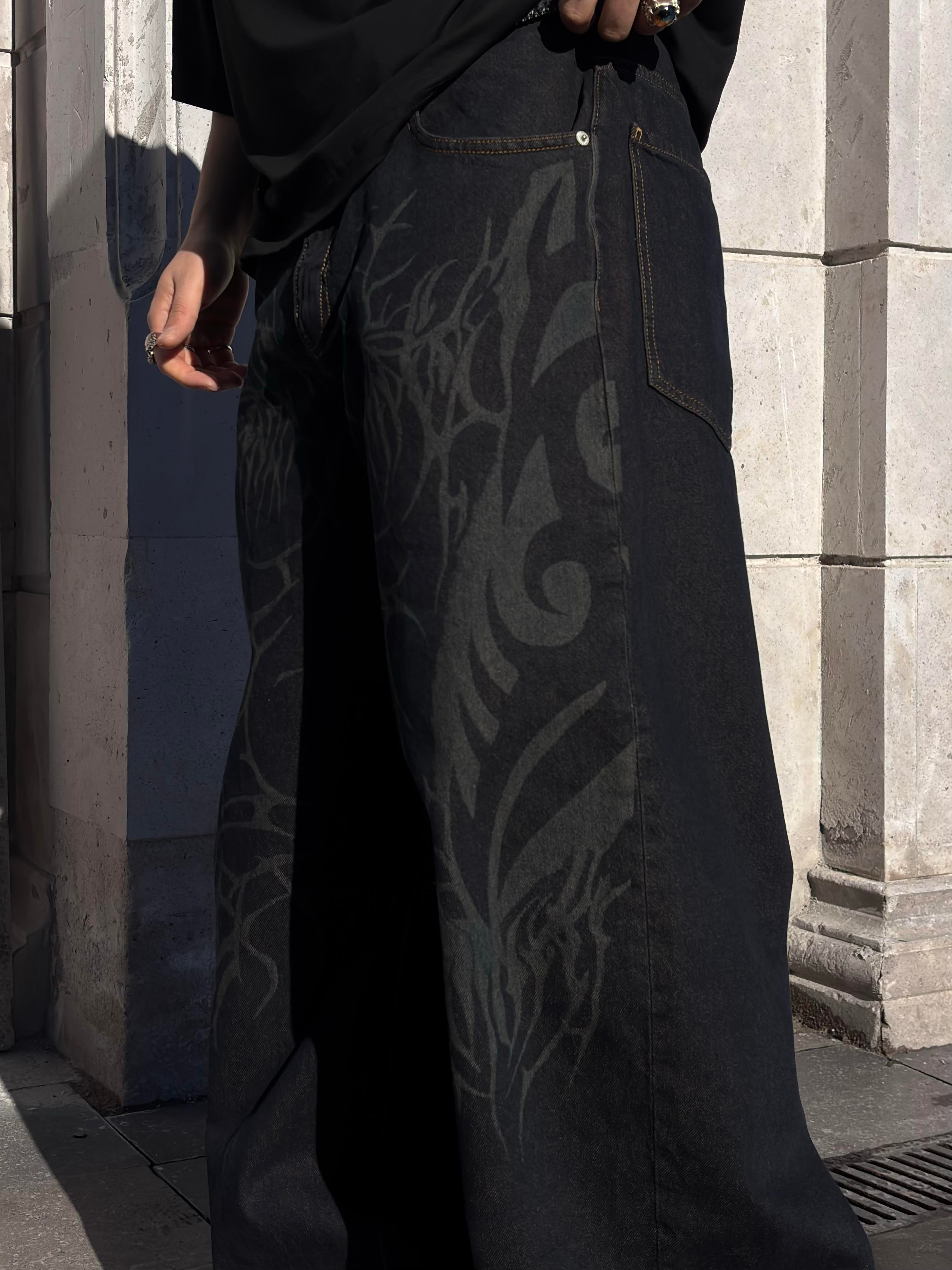 Premium Tribal Graphic Ekstreme Baggy Jeans