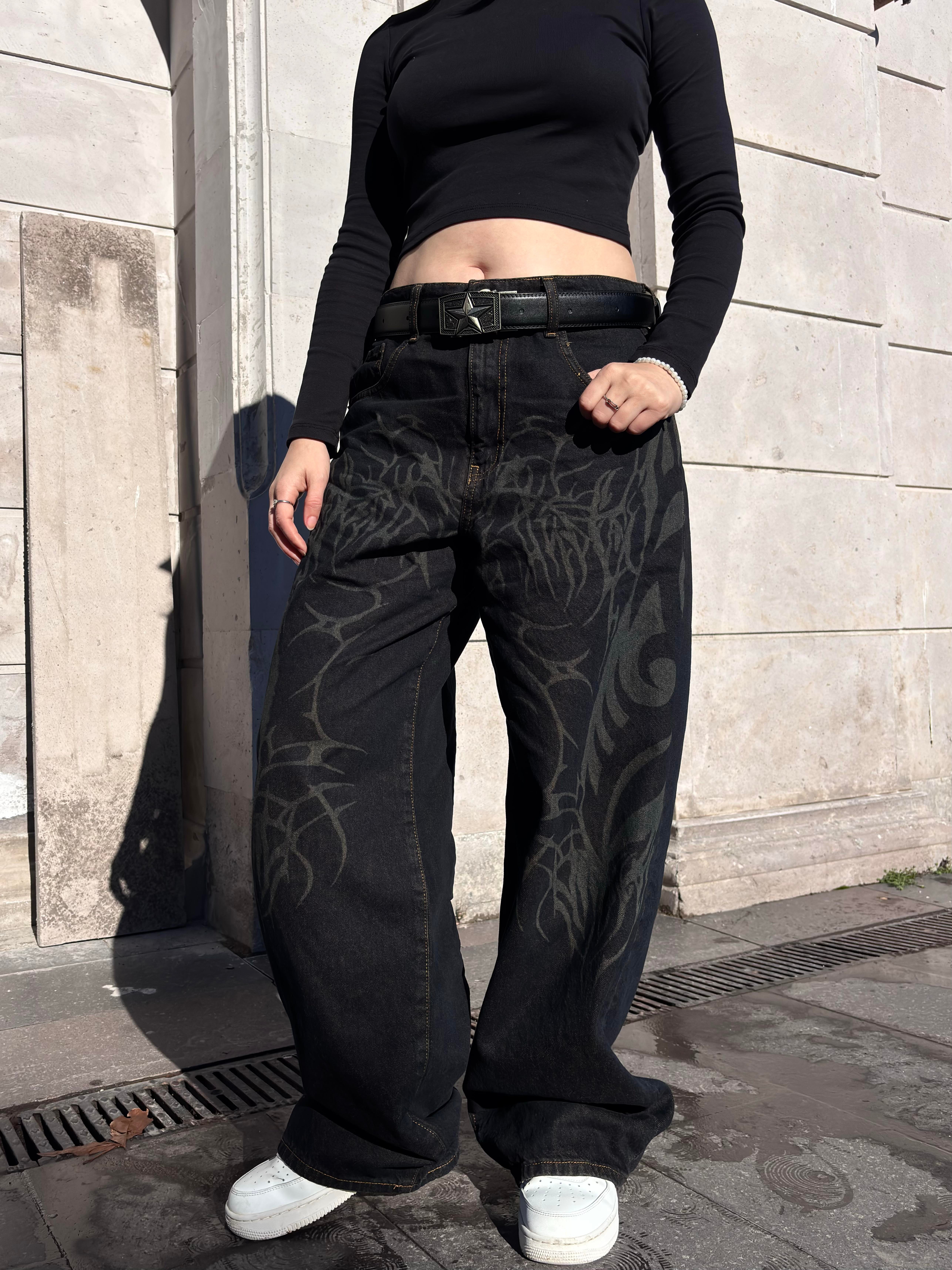 Premium Tribal Graphic Ekstreme Baggy Jeans