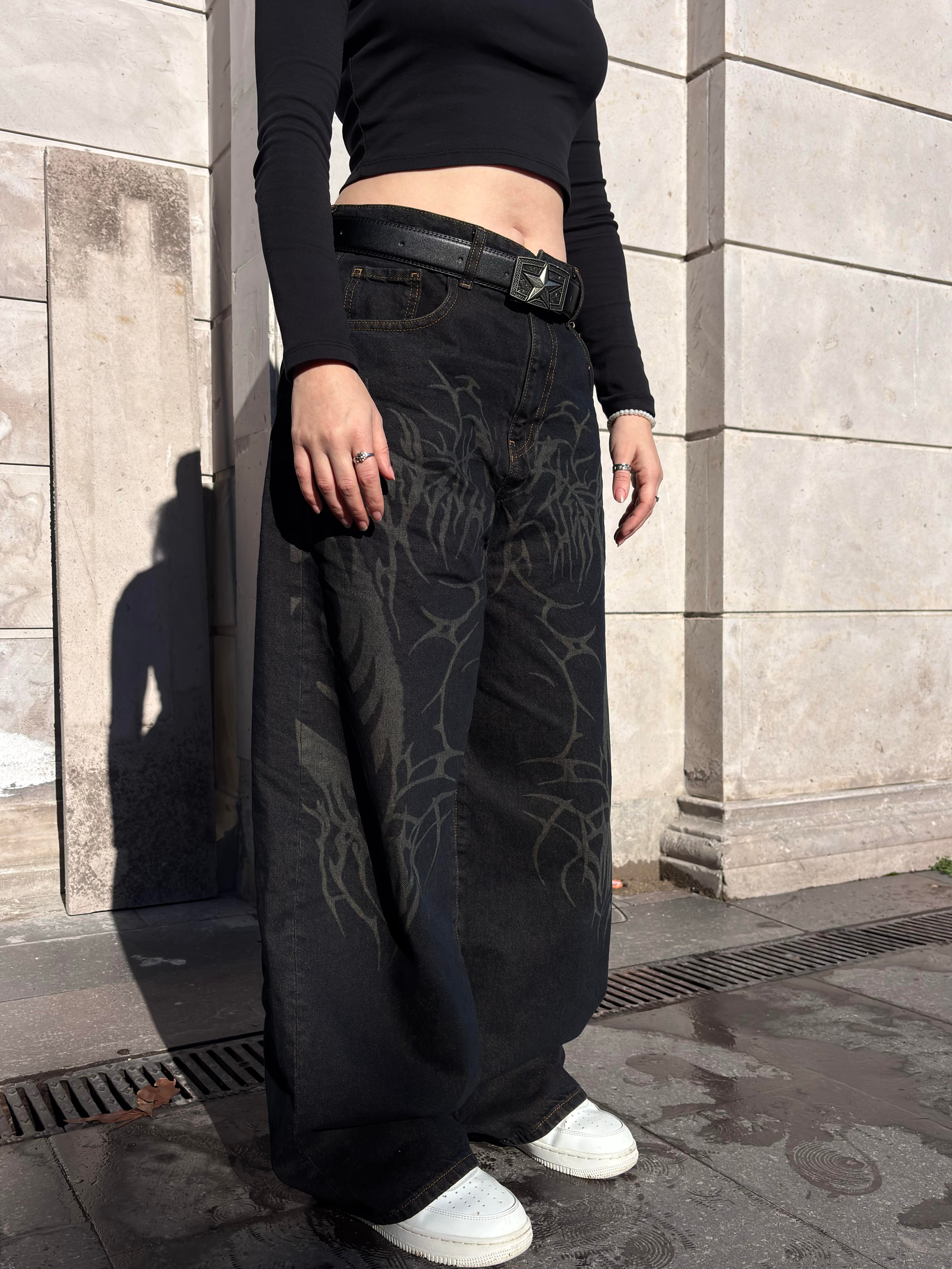 Premium Tribal Graphic Ekstreme Baggy Jeans