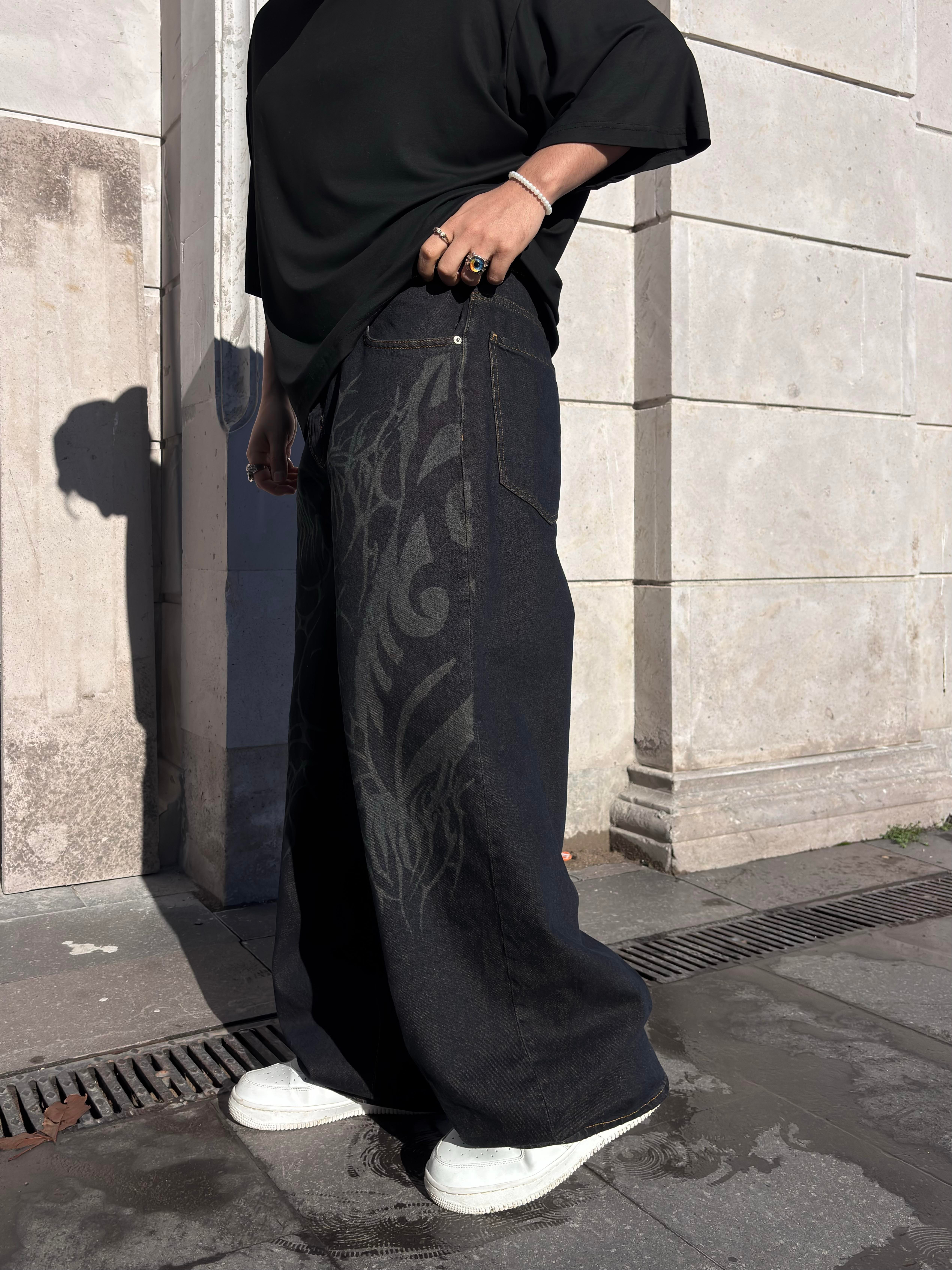 Premium Tribal Graphic Ekstreme Baggy Jeans