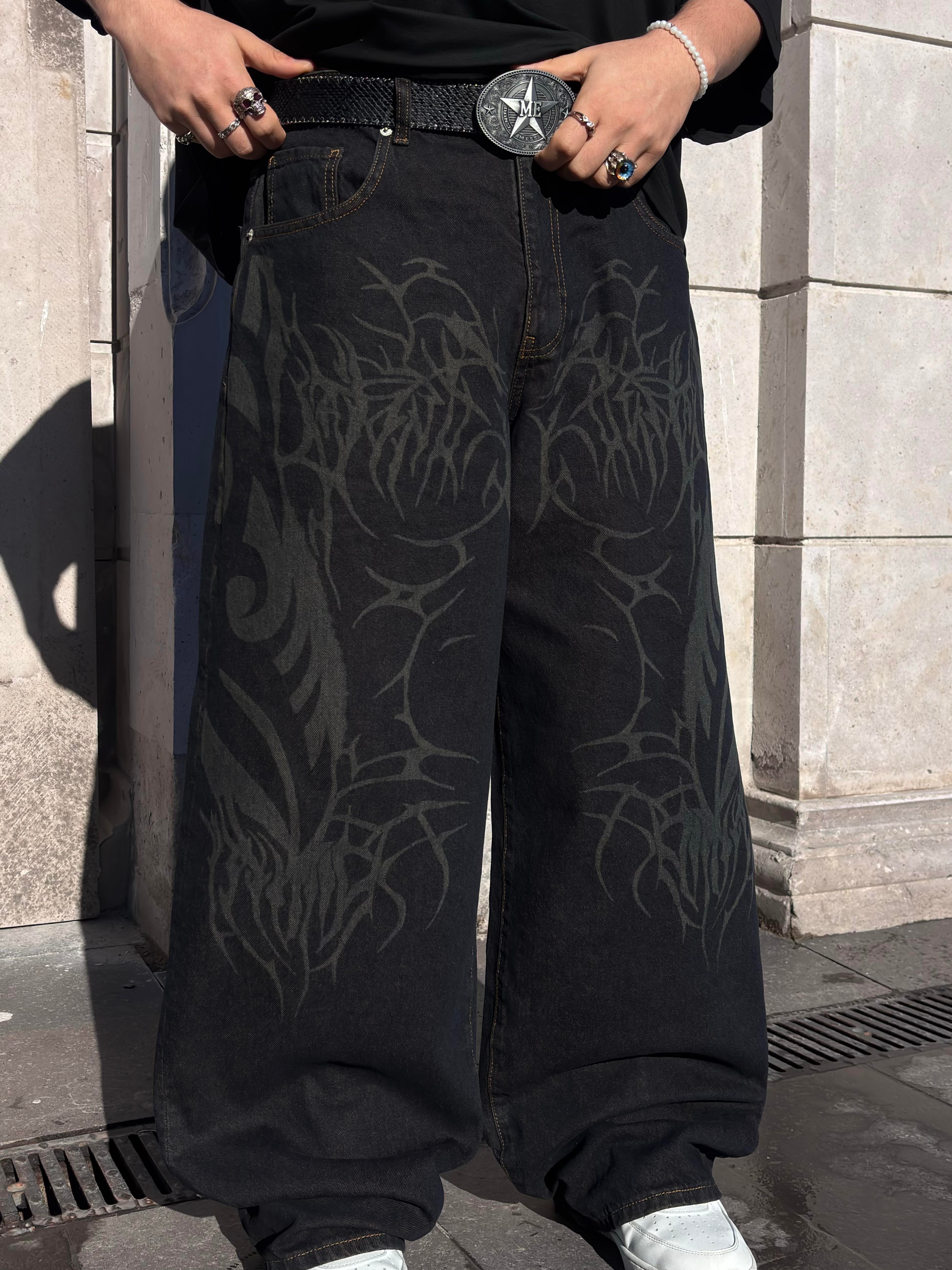 Premium Tribal Graphic Ekstreme Baggy Jeans