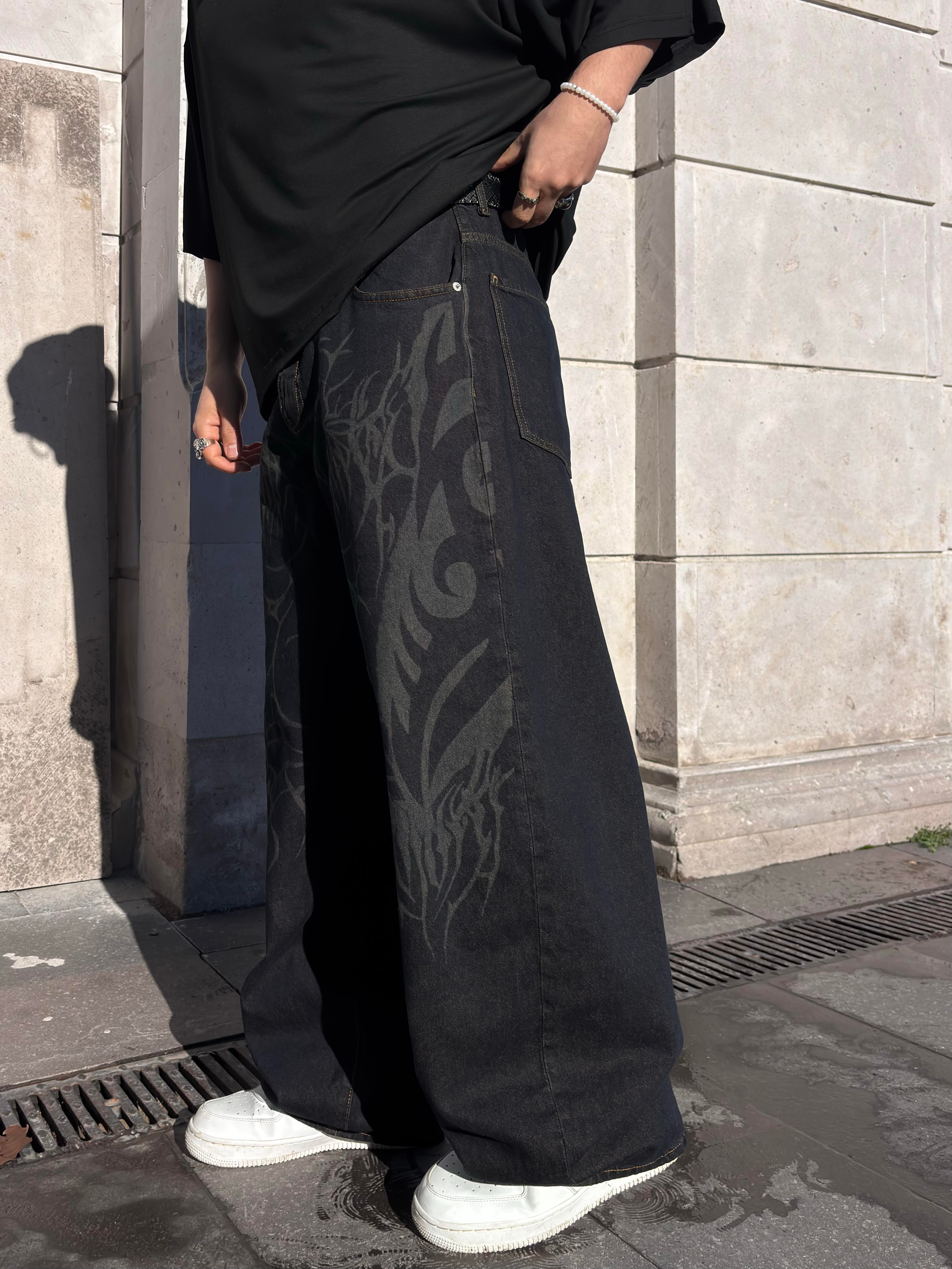 Premium Tribal Graphic Ekstreme Baggy Jeans