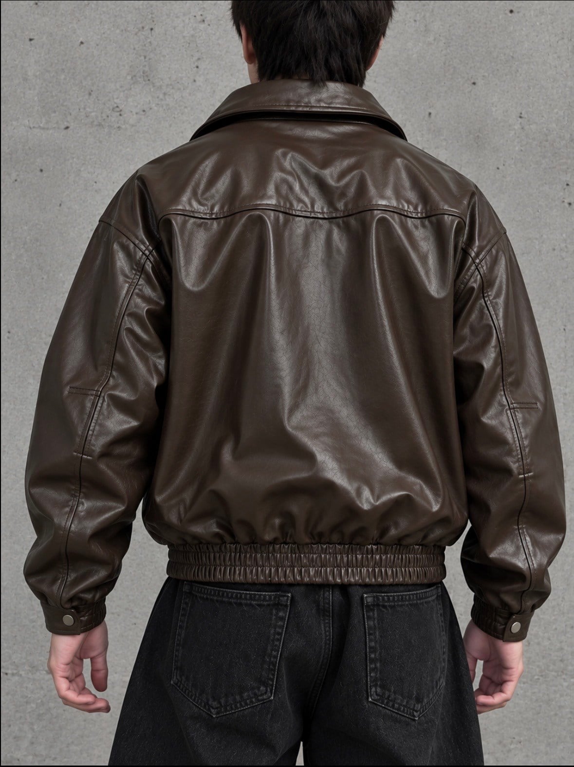 Premium Trıple Clıps Dark Brown Oversized Bomber Ceket