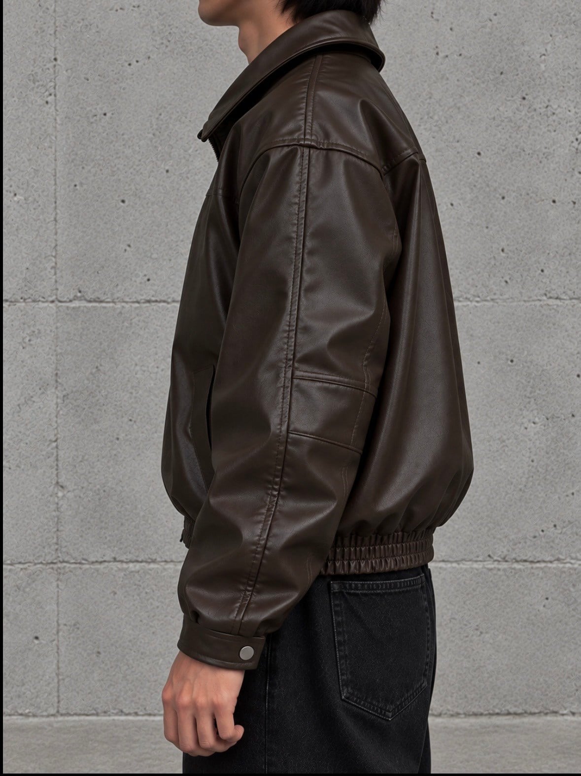 Premium Trıple Clıps Dark Brown Oversized Bomber Ceket