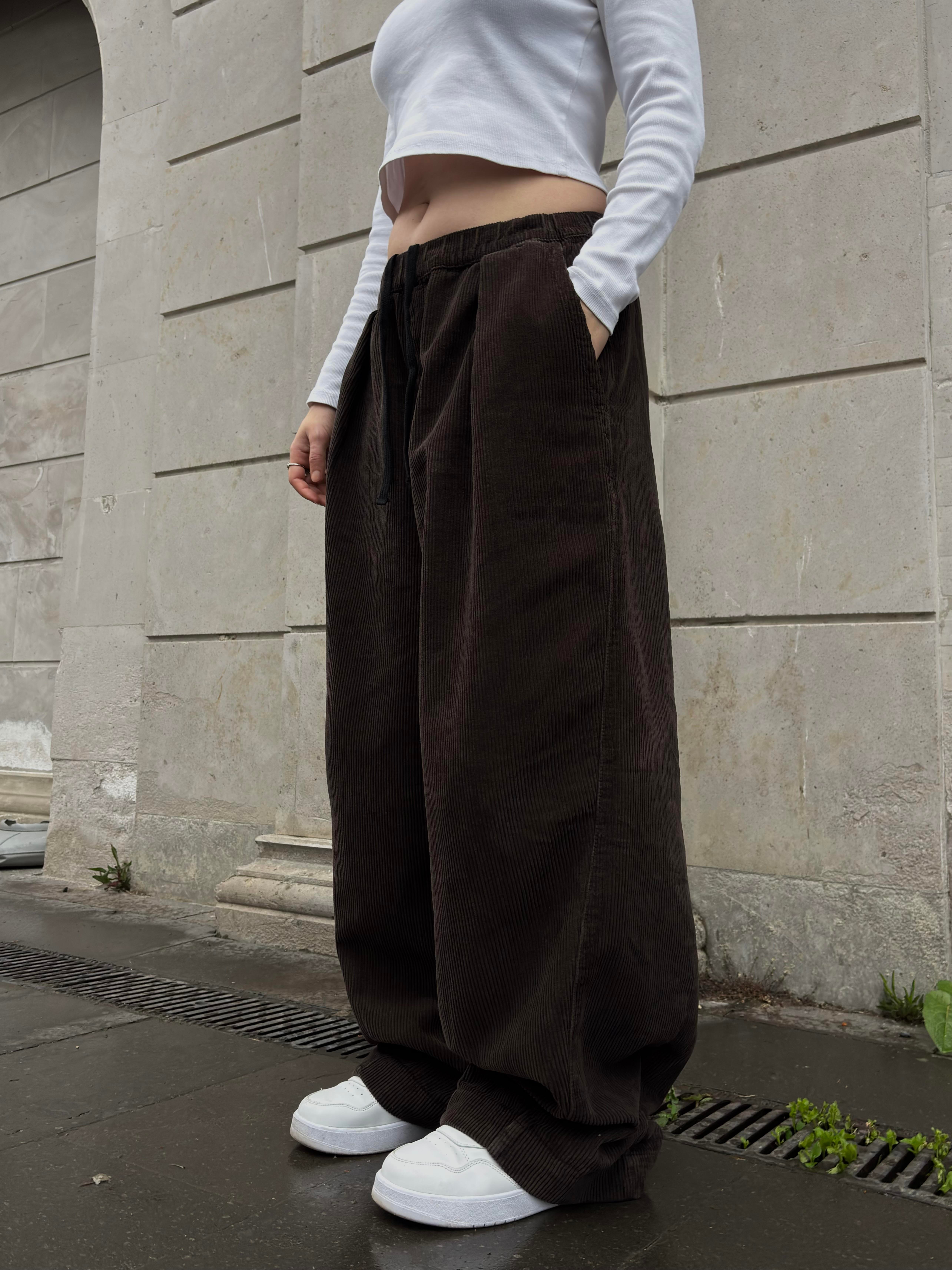 Premium Ultra Baggy Chocalate Bobbi Corduroy Pants