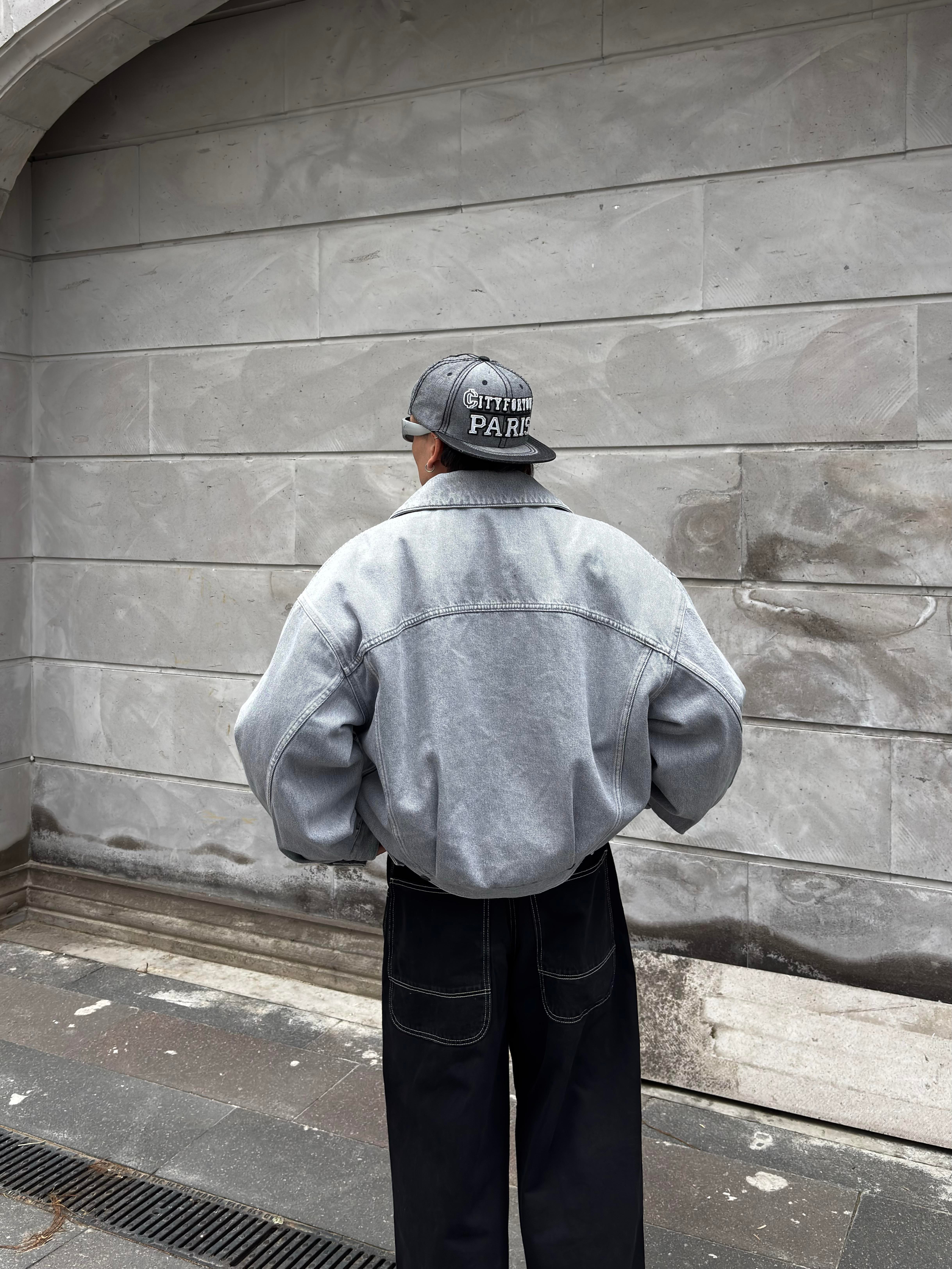 Premium Ultra Thick Denim Bomber Jacket