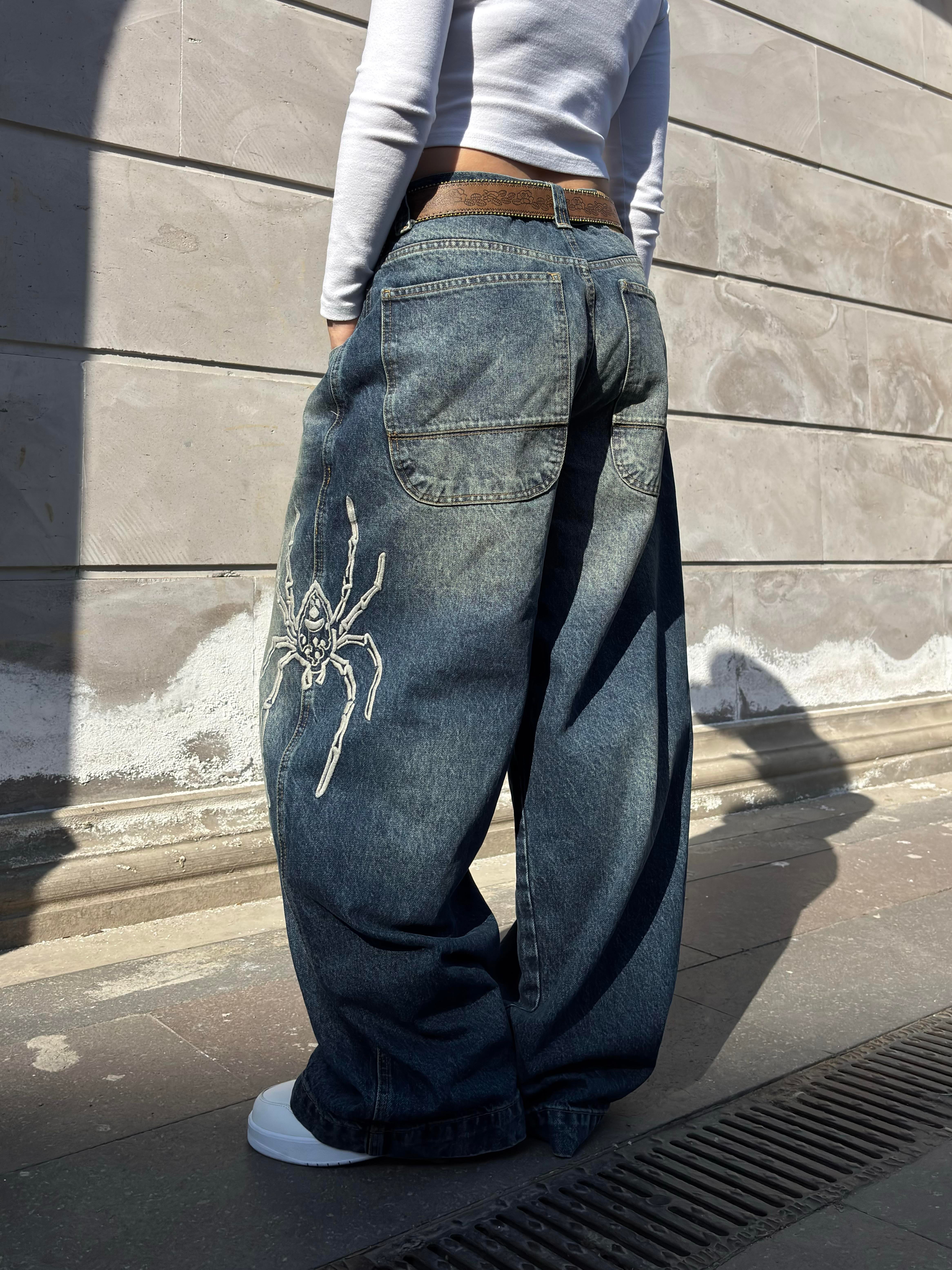 Premium Vintage Wash Neo Skate Spider Jeans