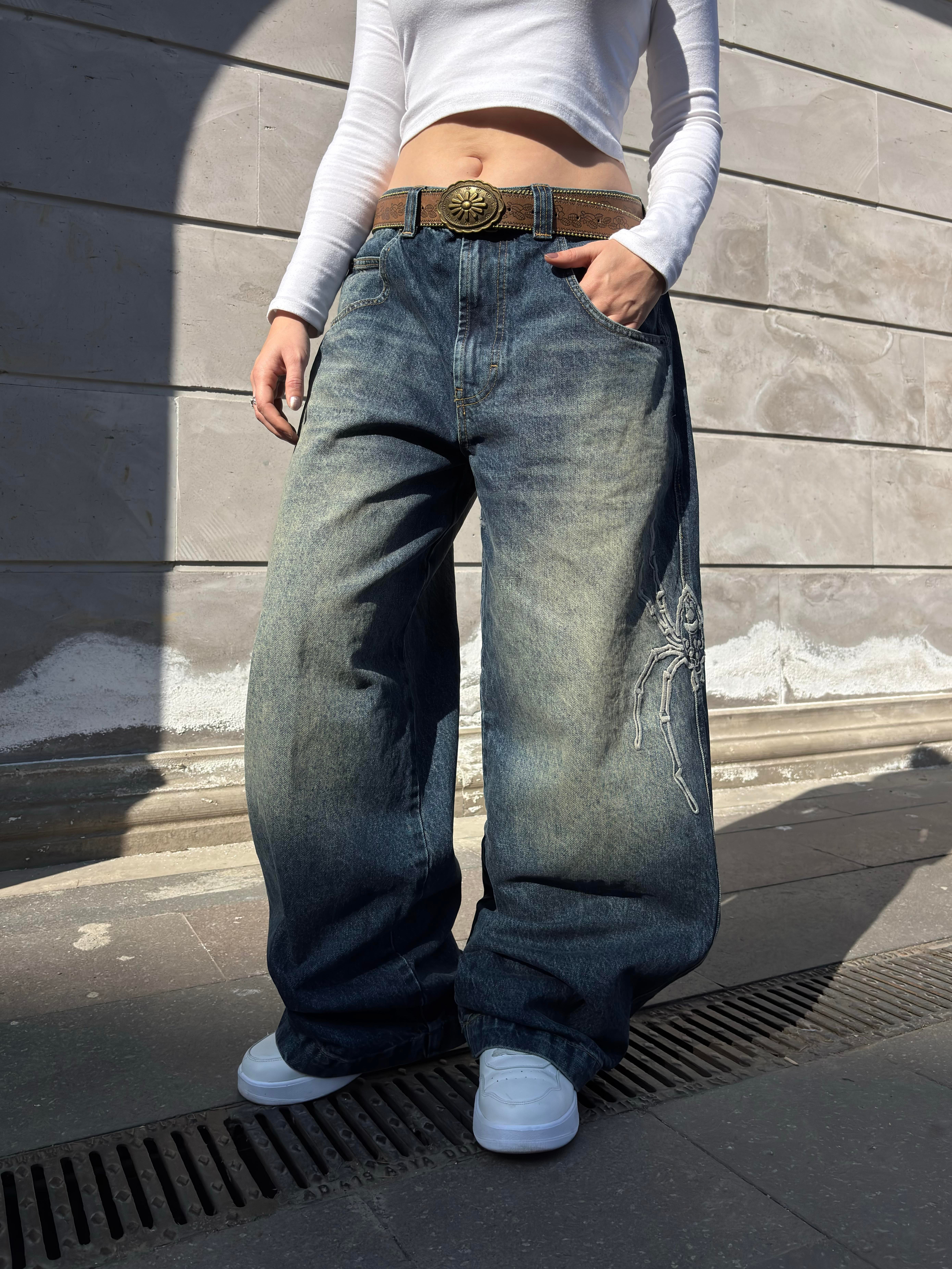 Premium Vintage Wash Neo Skate Spider Jeans