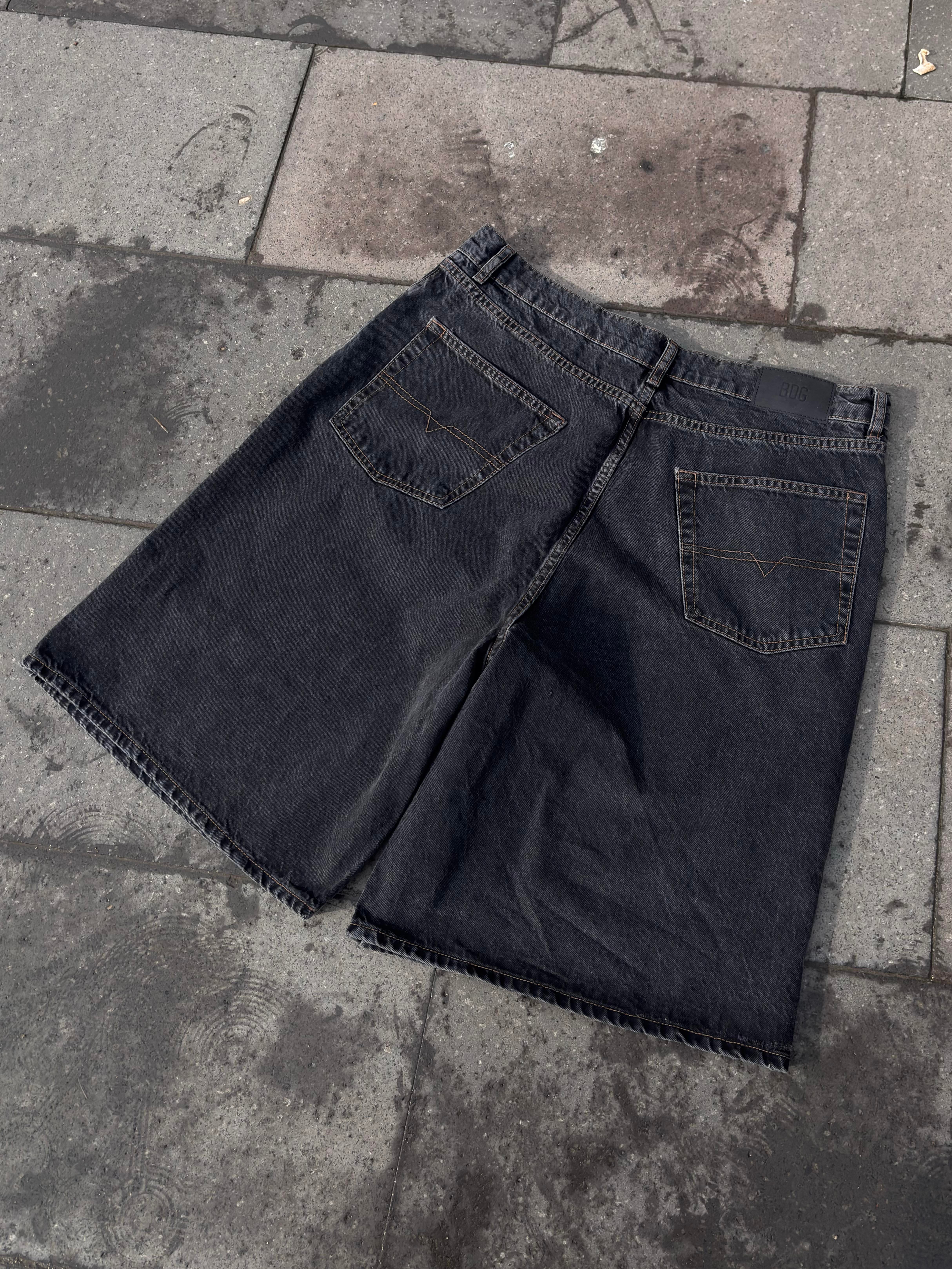 Premium Washed Black Jack Skate-Ready Shorts