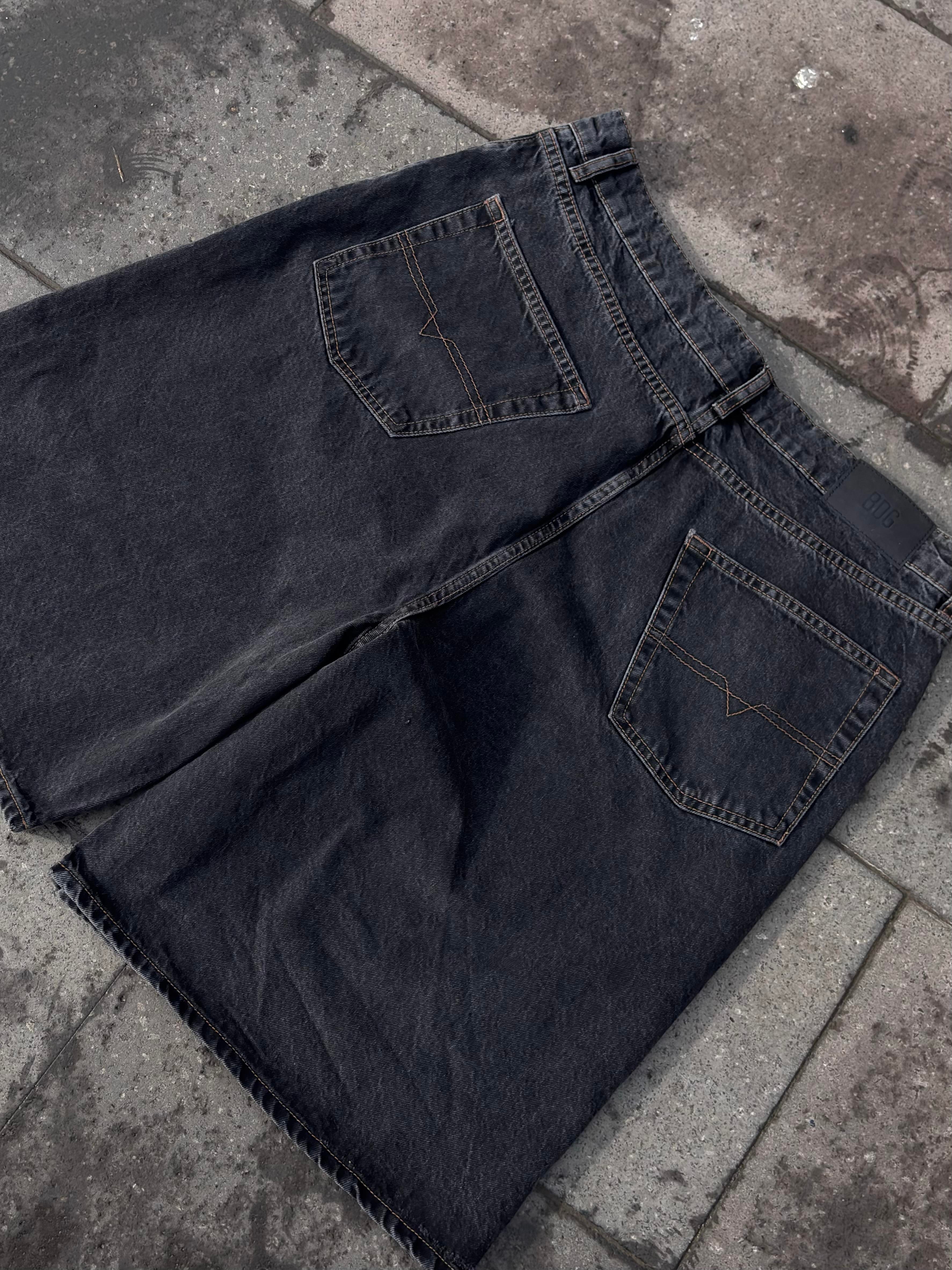 Premium Washed Black Jack Skate-Ready Shorts