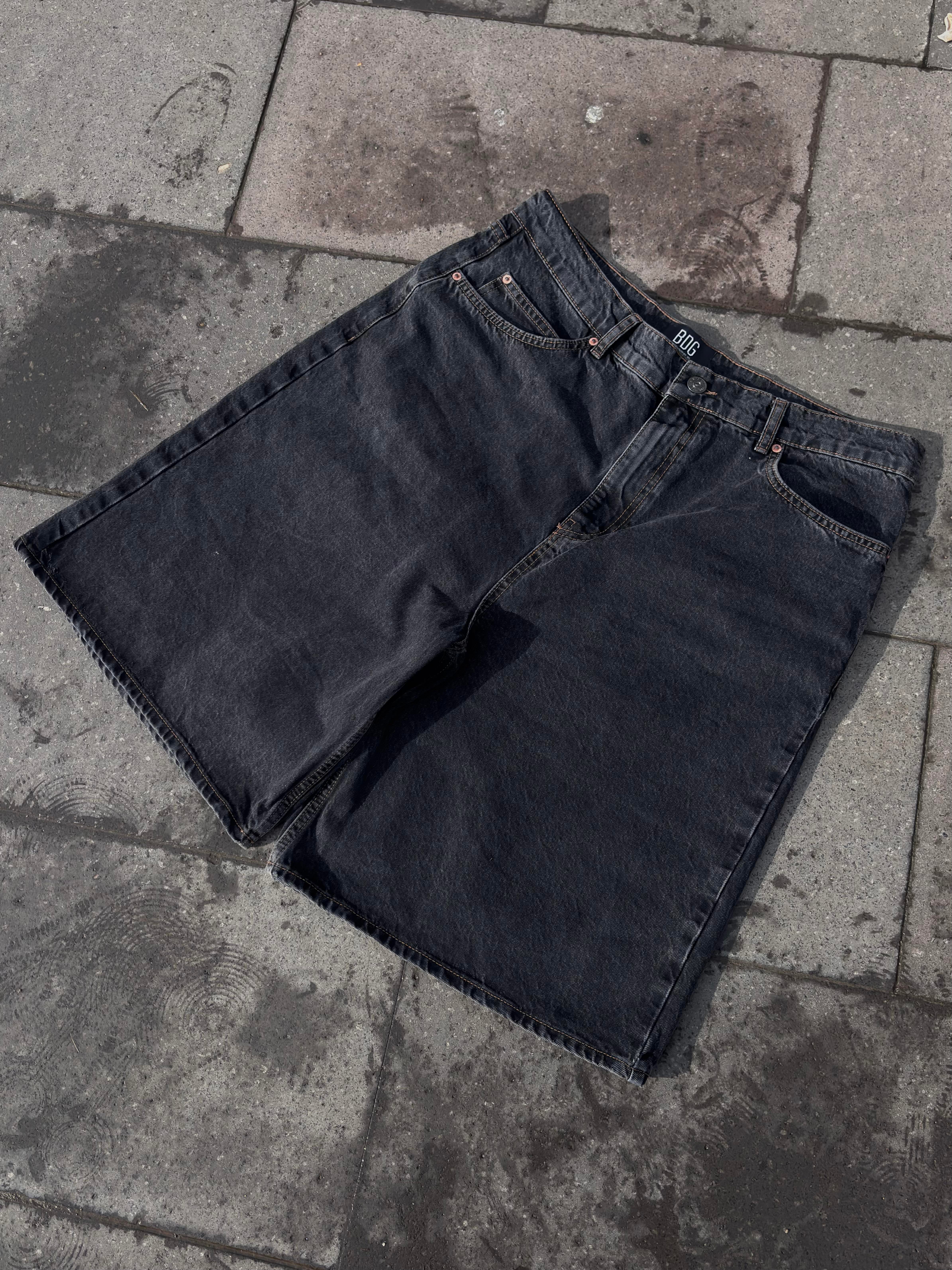 Premium Washed Black Jack Skate-Ready Shorts