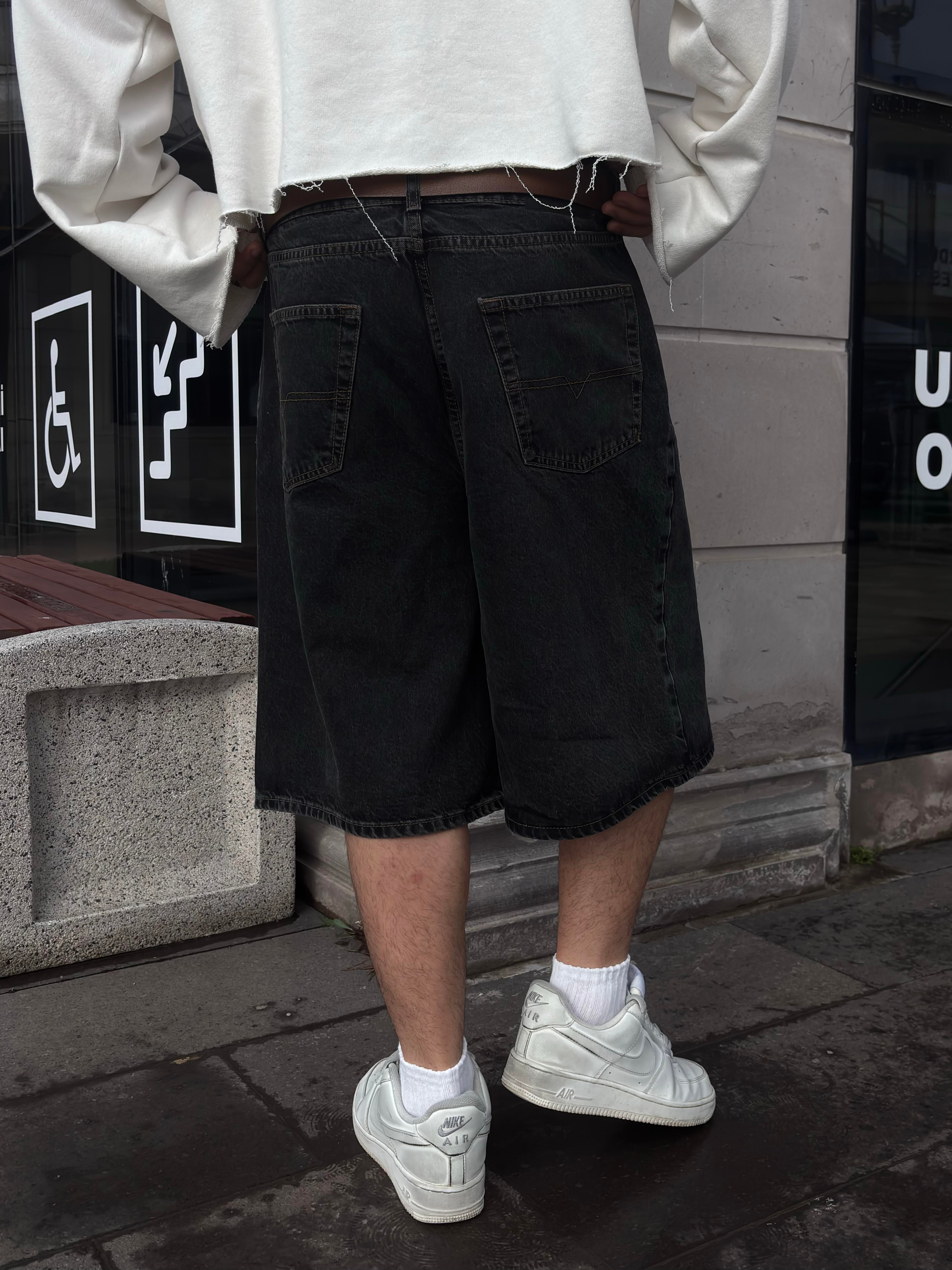 Premium Washed Black Jack Skate-Ready Shorts