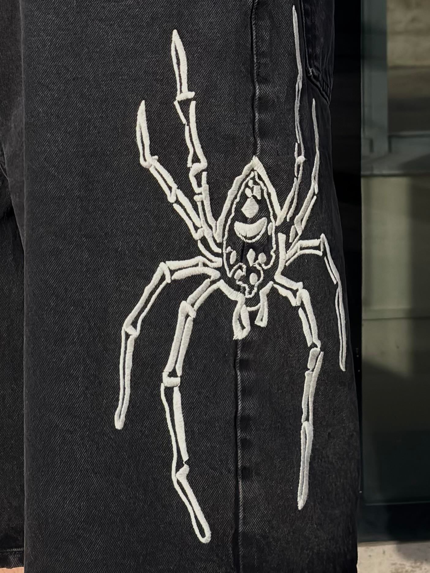 Premium Washed Jack Spider Nakışlı Jorts