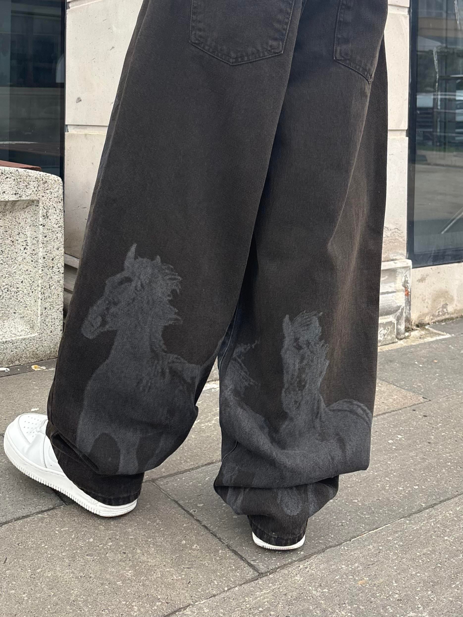 Premium Western Graphic Ballon Fit Jeans