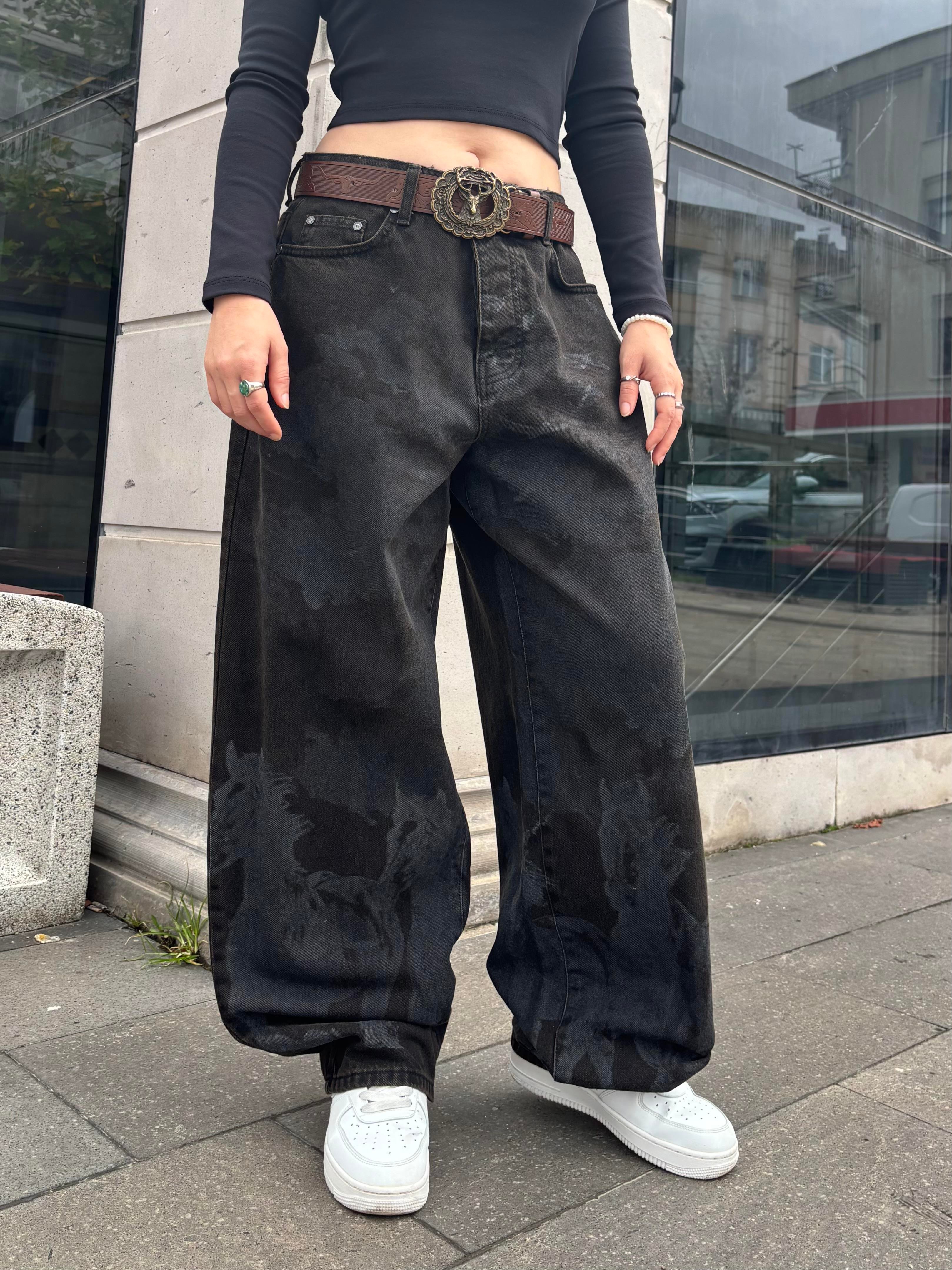 Premium Western Graphic Ballon Fit Jeans