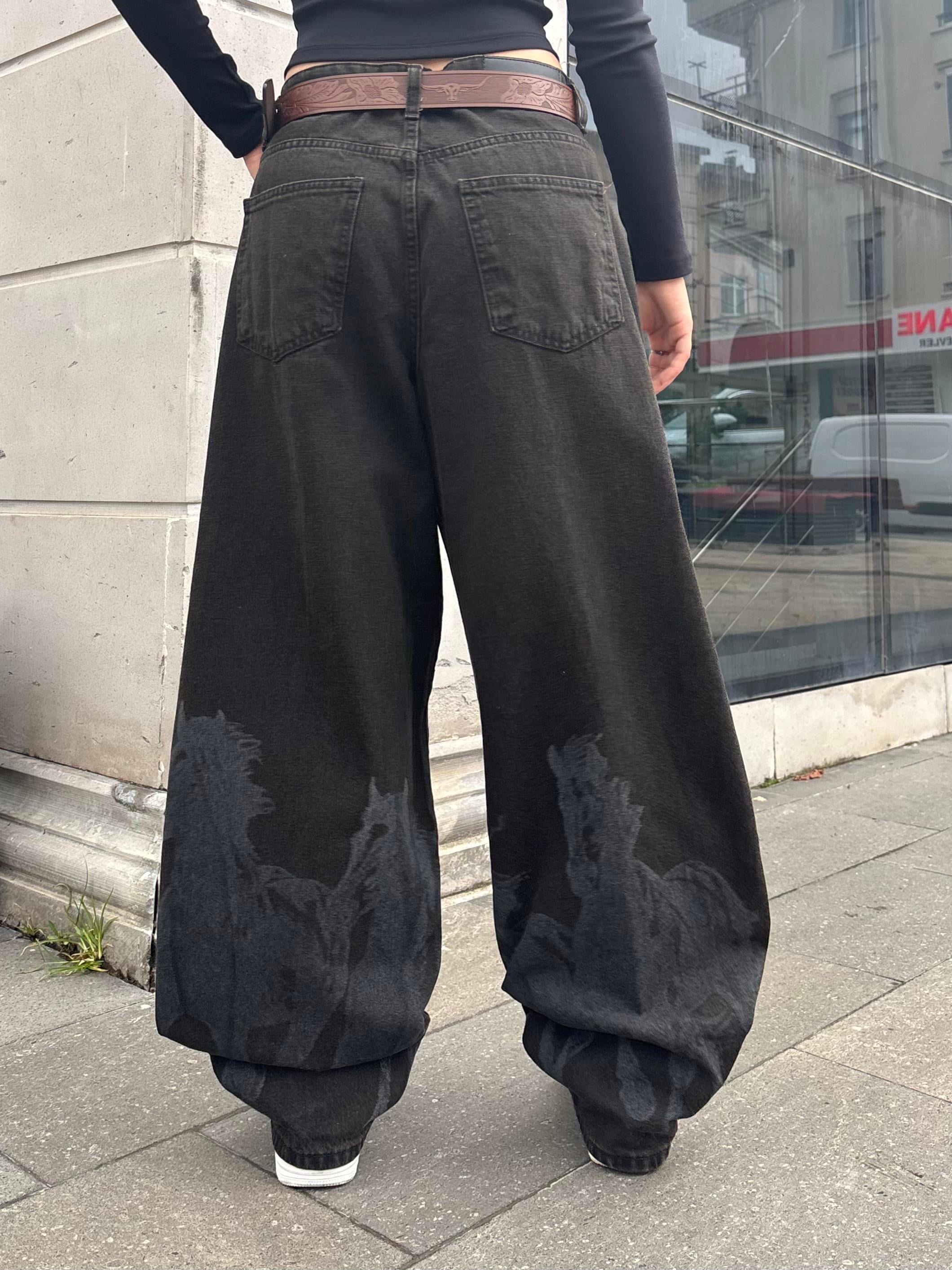 Premium Western Graphic Ballon Fit Jeans