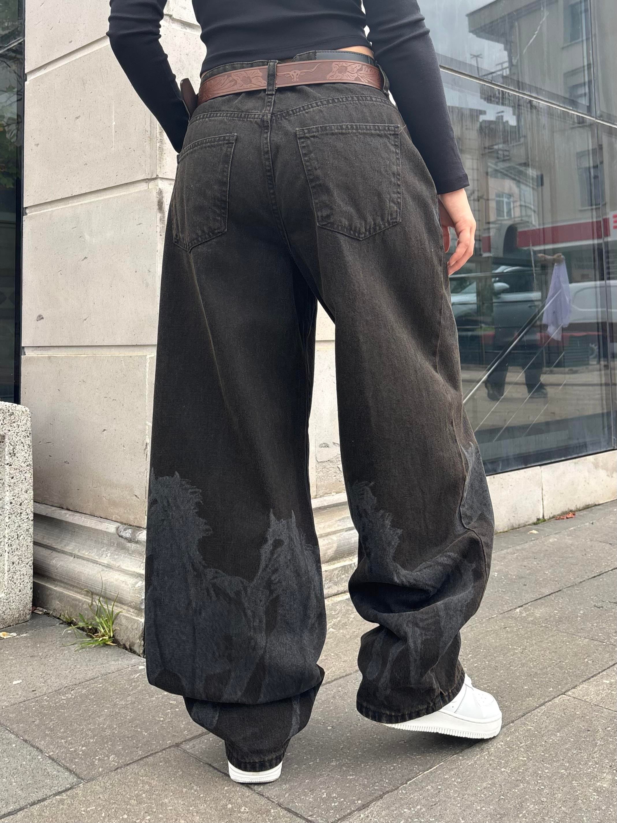 Premium Western Graphic Ballon Fit Jeans